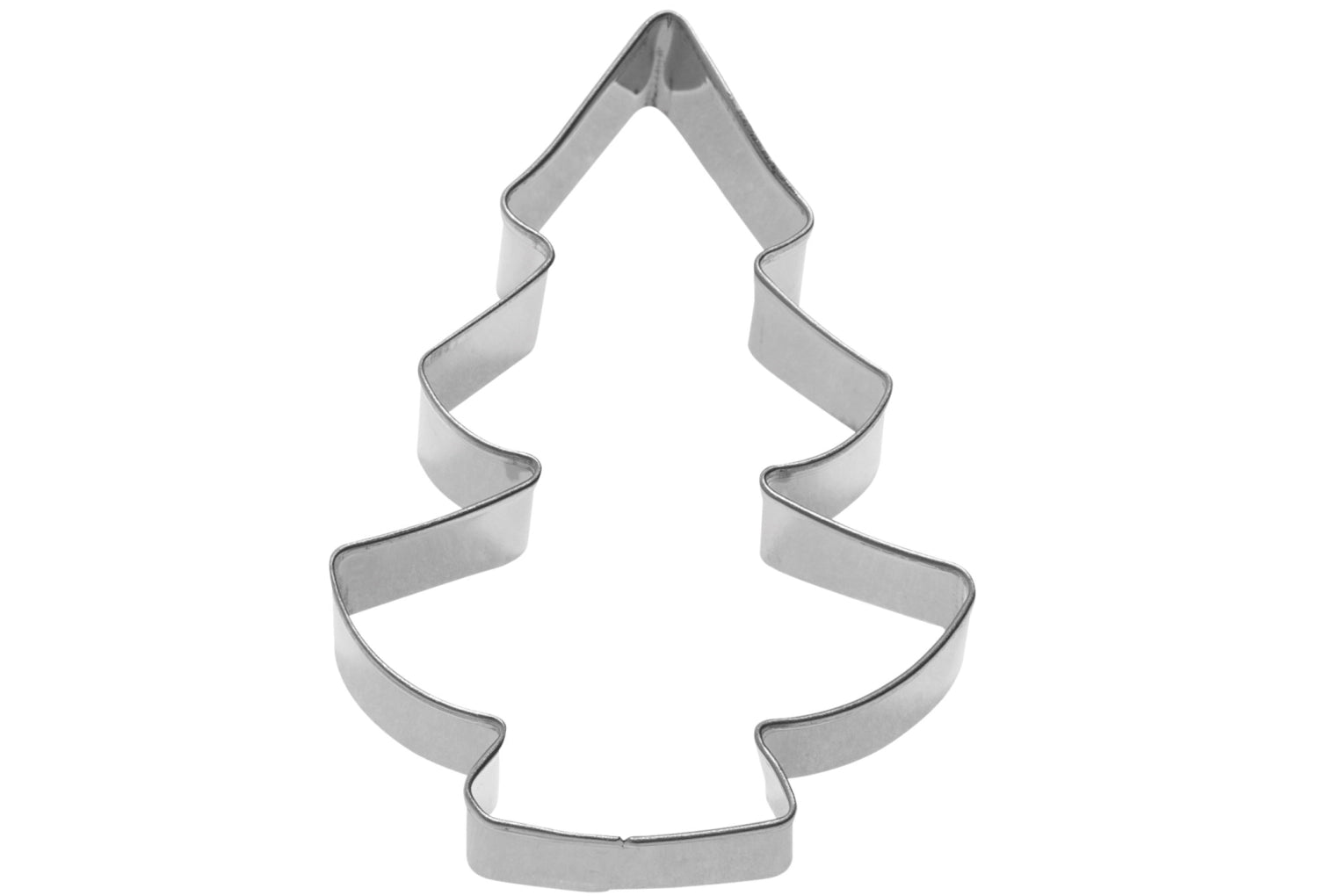Detailaufnahme der 6 cm großen Ausstechform Tannenbaum von Westmark, ideal für das Ausstechen von Plätzchen und festlichen Backideen in der Weihnachtszeit.