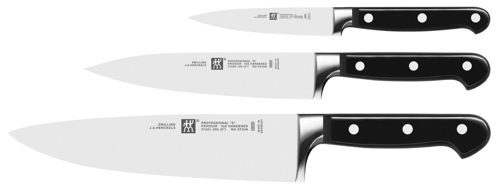 Professional "S" Messerset, 3-tlg. (Spick/Fleisch/Kochmesser