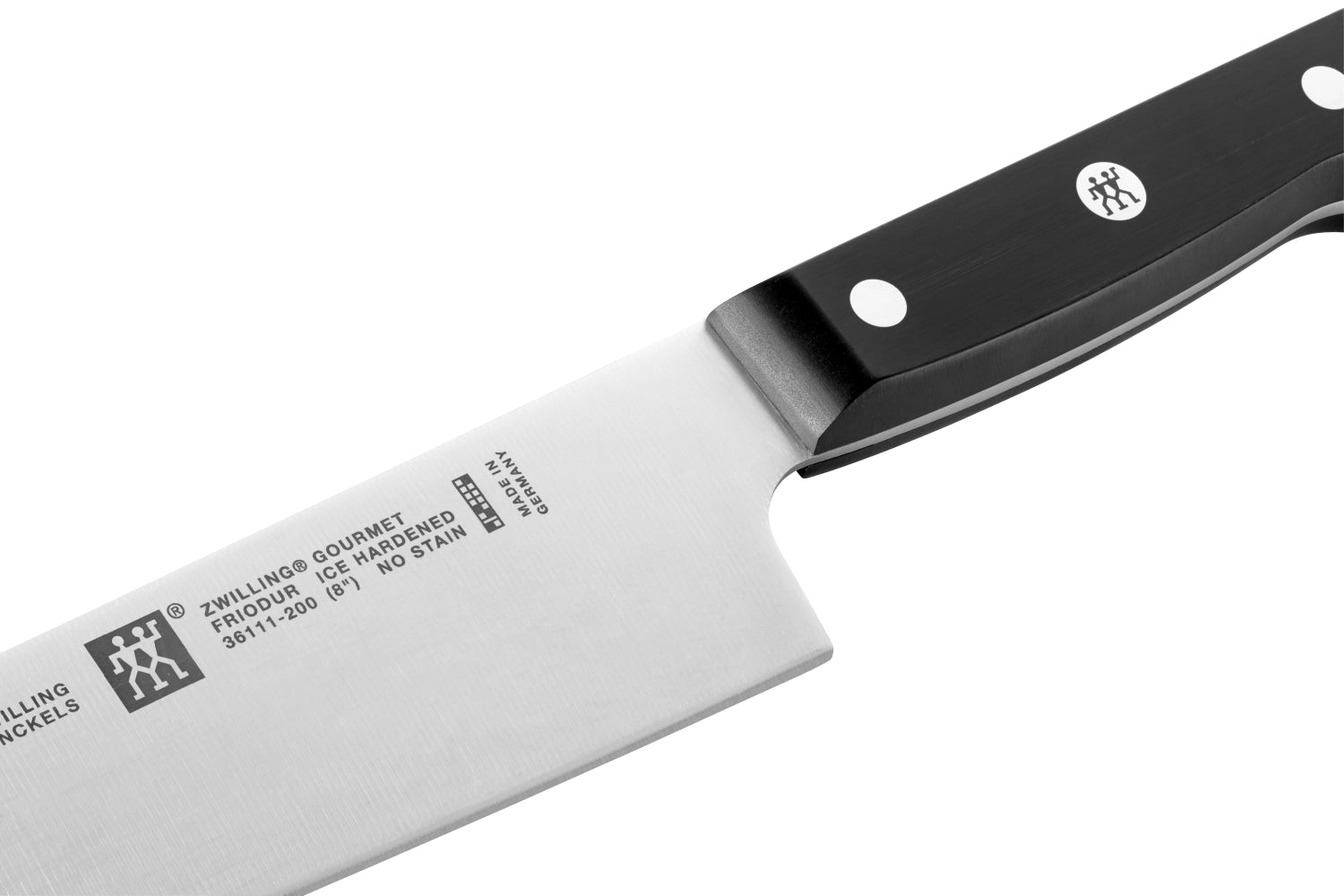 Elegantes ZWILLING Gourmet Kochmesser mit 200 mm Klinge, perfekt für präzise Schnitte und vielseitige Küchenanwendungen.