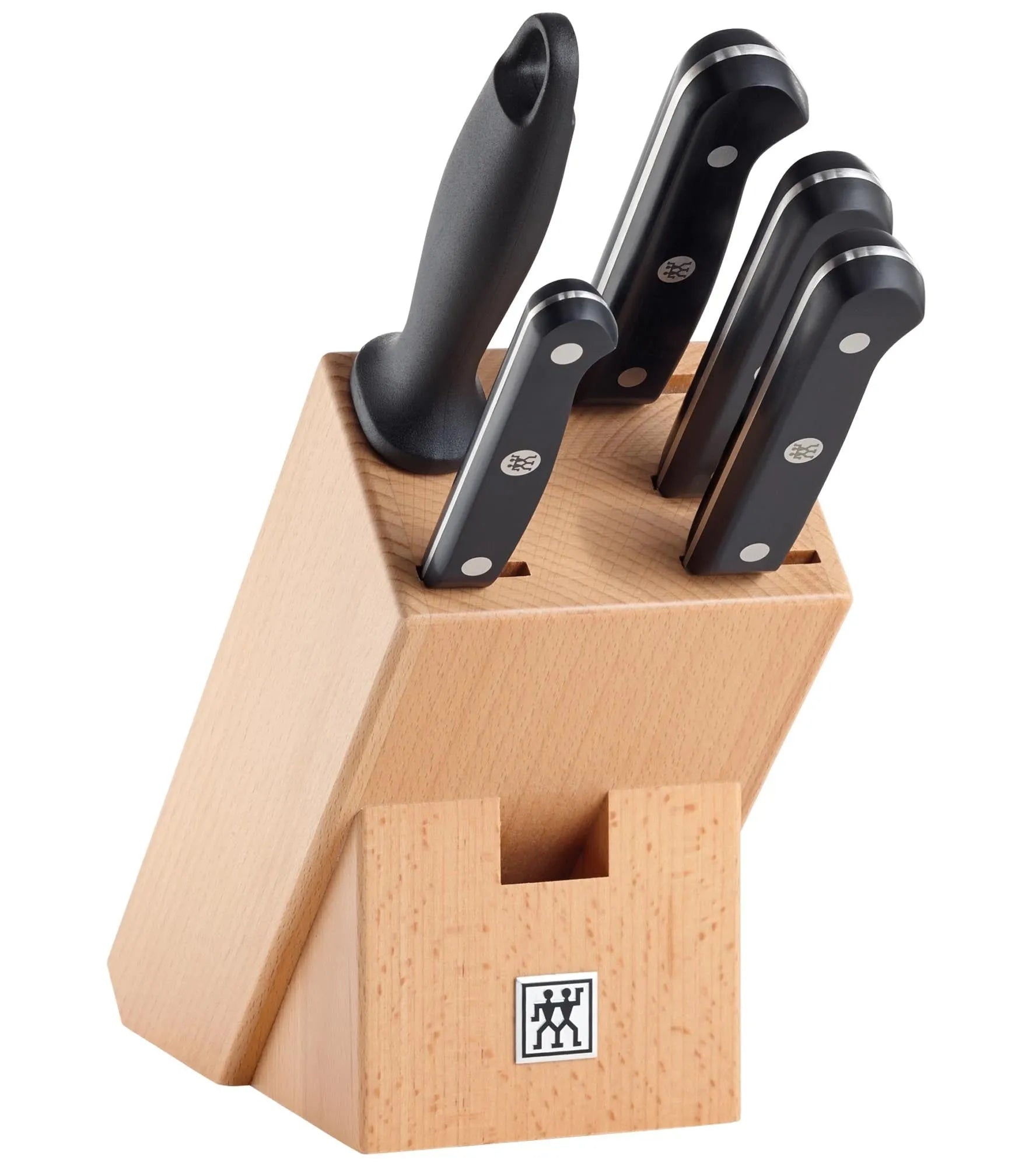 Eleganter ZWILLING Gourmet Messerblock, 6-tlg., mit hochwertigen, langlebigen Messern und ergonomischen Griffen aus Naturholz.