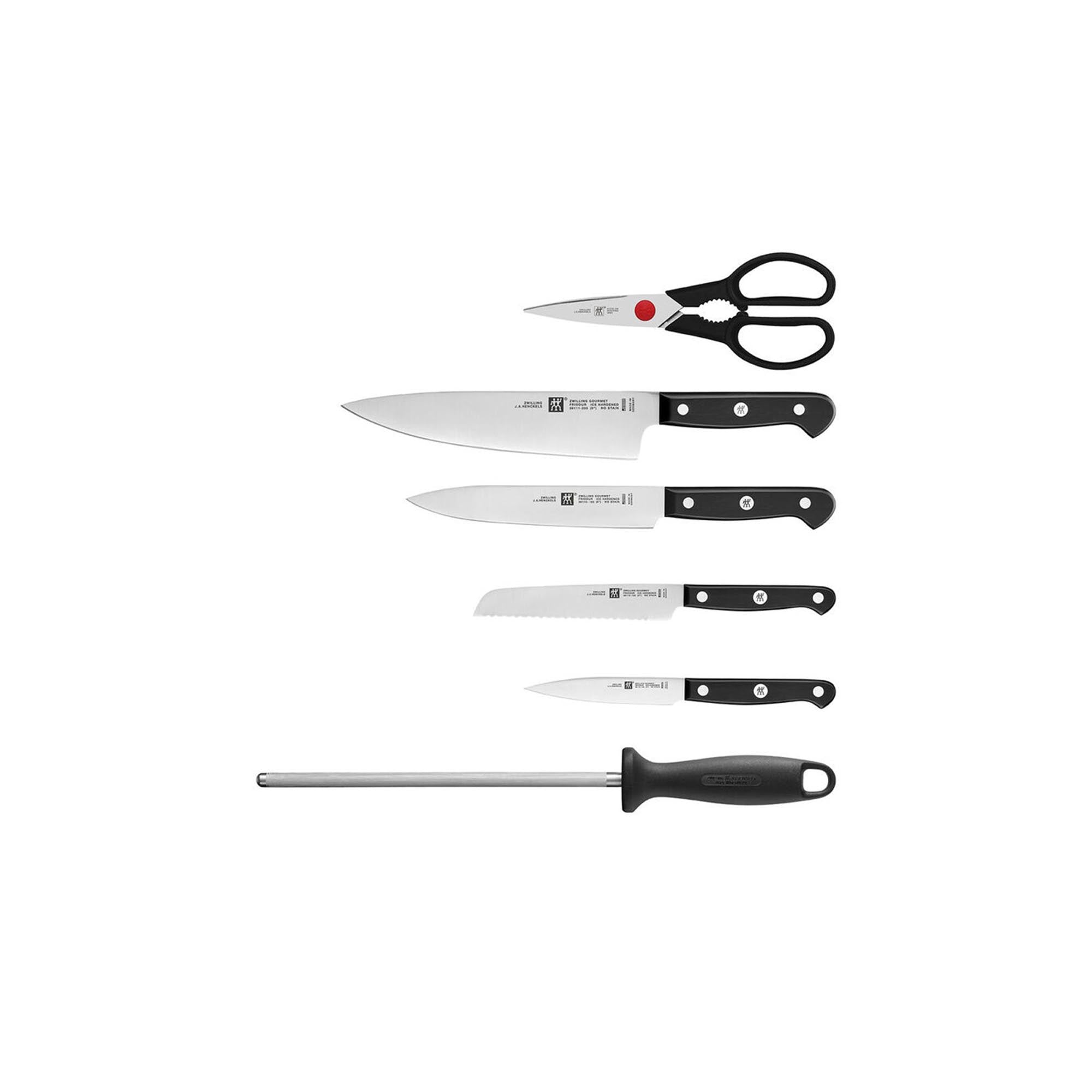 ZWILLING Gourmet Messerblock aus naturbelassenem Holz, 7-teilig, stilvoll und funktional, ideal für jede moderne Küche.