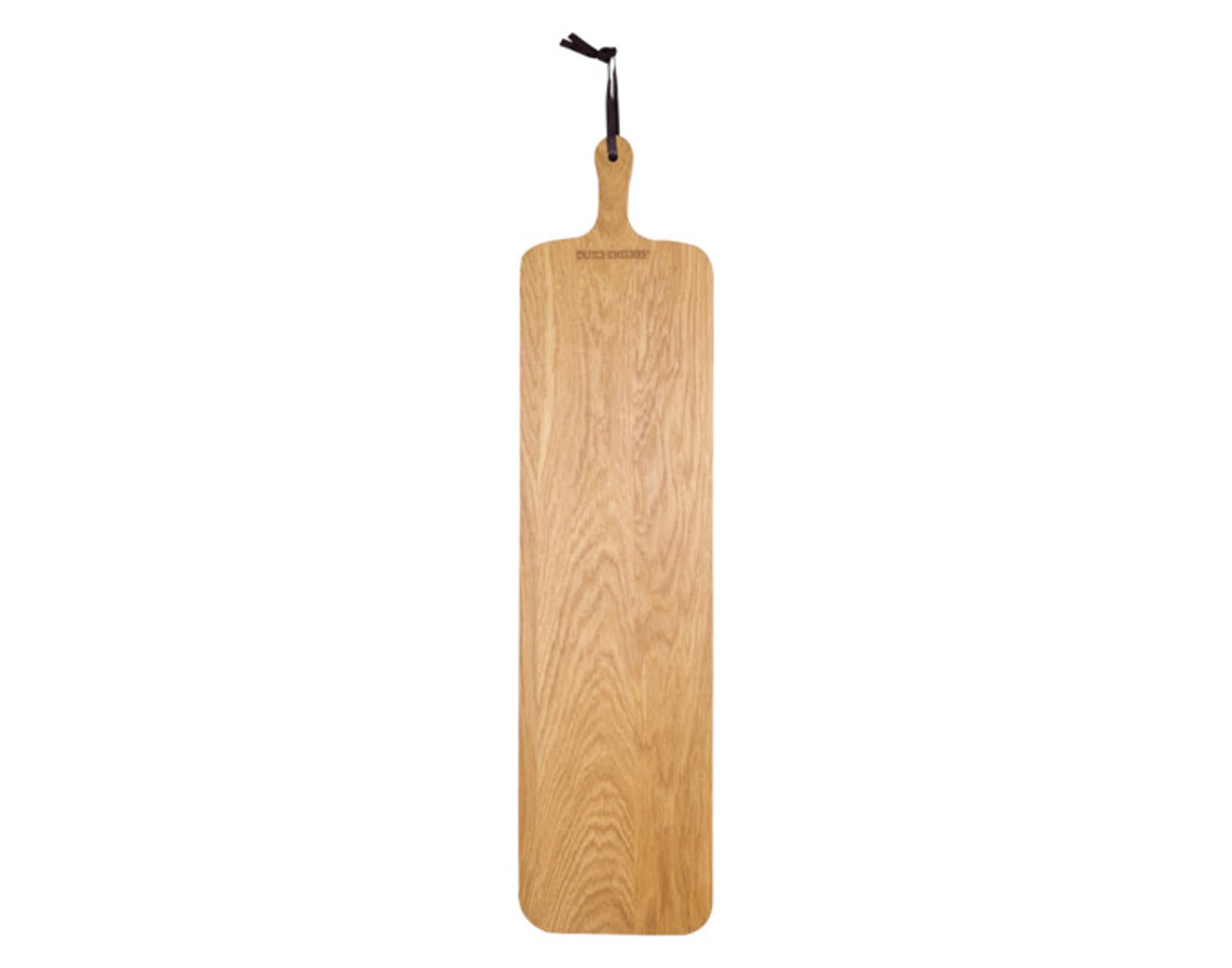 Entdecken Sie das DUTCHDELUXES Holzbrett Eiche 70x19 cm – ein hochwertiges, schnittfestes und antibakterielles Schneidbrett für Ihre Küche.