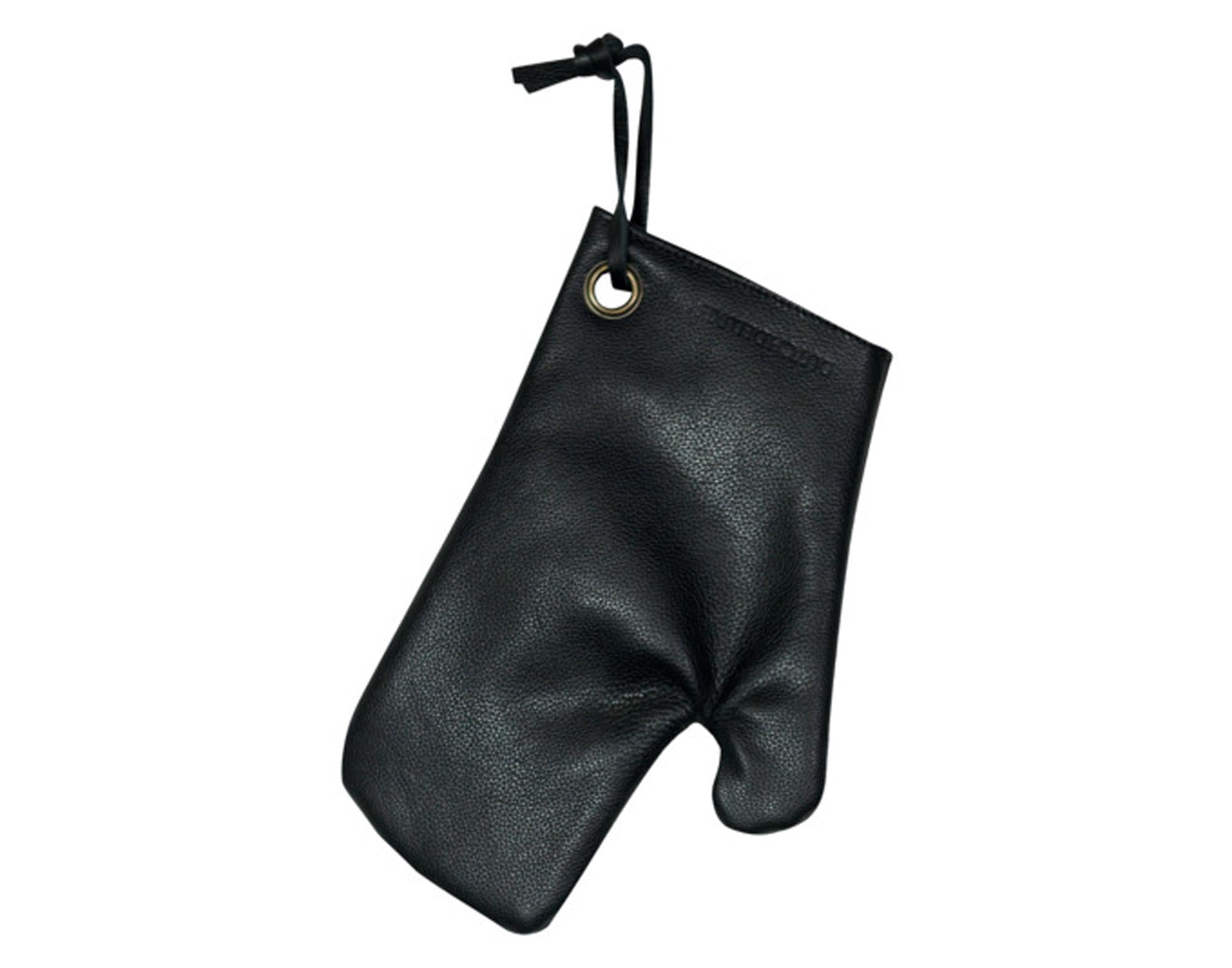 Eleganter Ofenhandschuh aus Leder von DUTCHDELUXES: Hochwertig, hitzebeständig und stilvoll. Perfekt für Backliebhaber und als Geschenk.