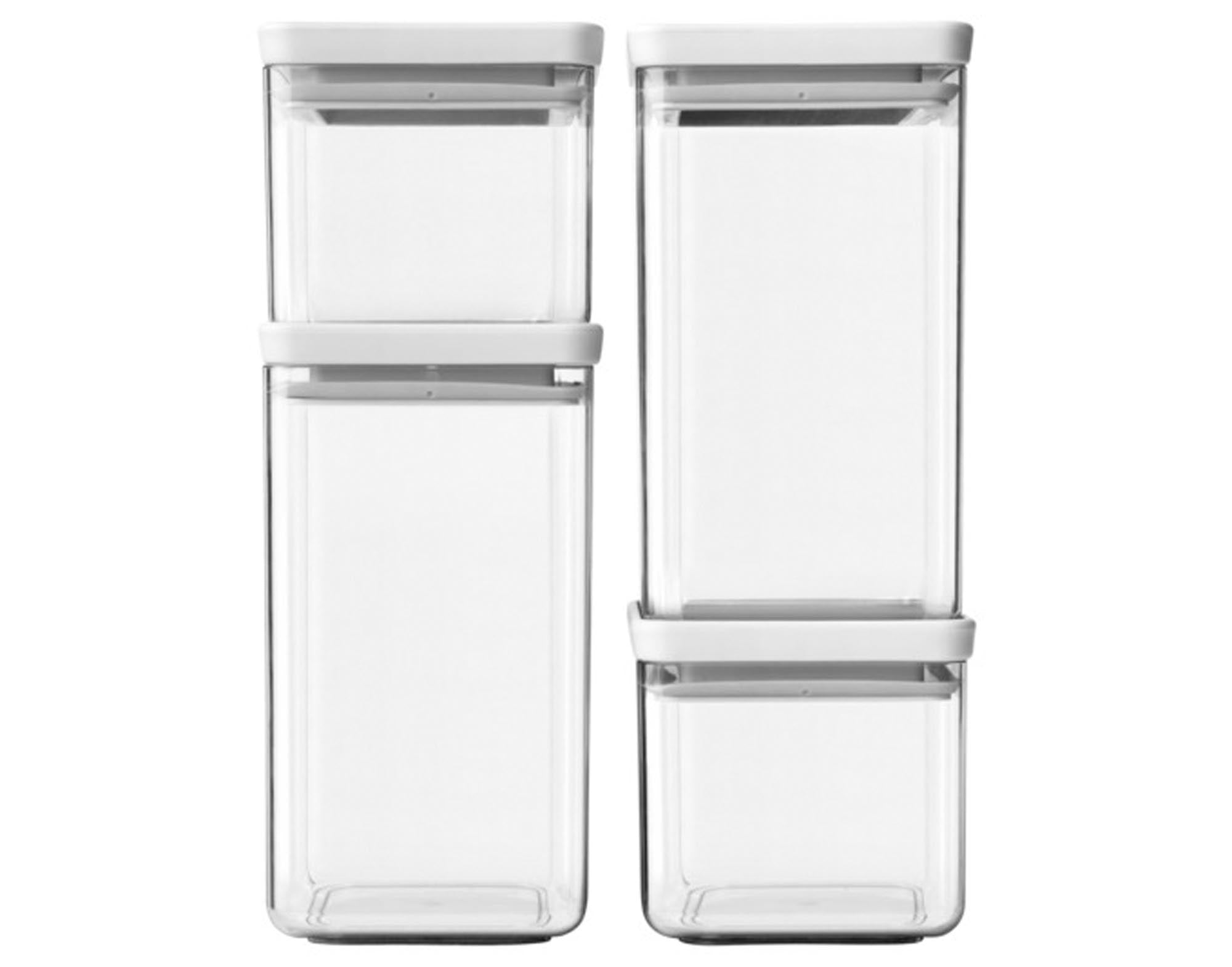 BRABANTIA Vorratsdosen Set Tasty+ 4-teilig light grey in  präsentiert im Onlineshop von KAQTU Design AG. Aufbewahrungsdose ist von BRABANTIA