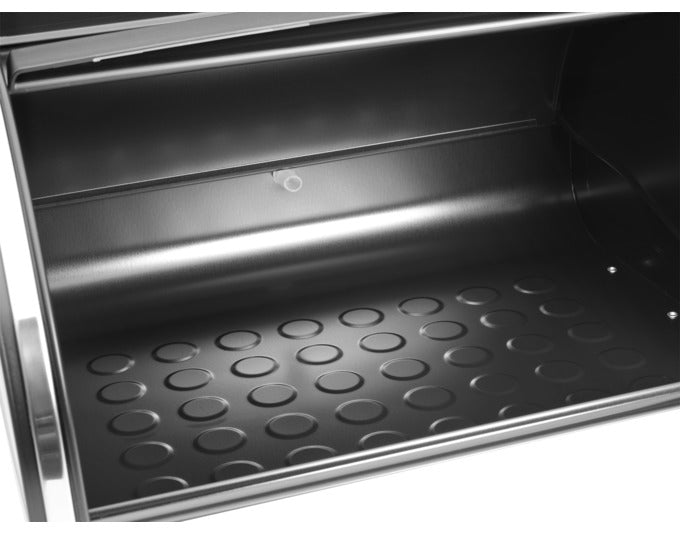 Moderner BRABANTIA Rollbrotkasten in Schwarz matt, kompakt und stilvoll, ideal zur Aufbewahrung von Brot und Backwaren.