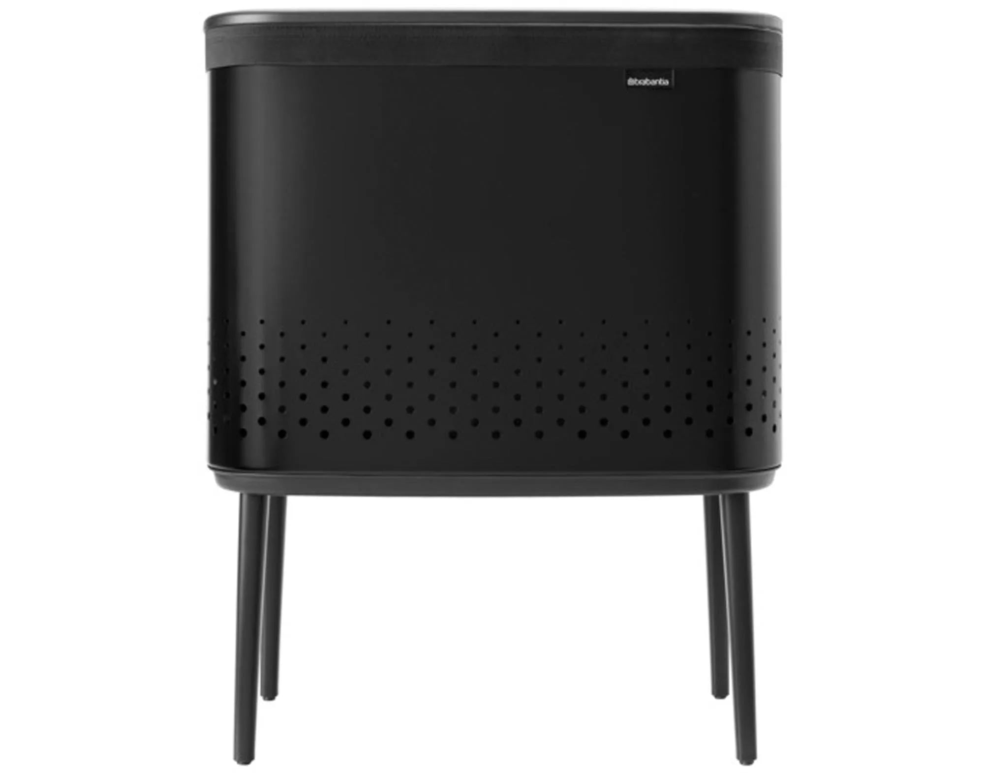 Stilvolle 60L Wäschebox von BRABANTIA: robust, belüftet, mit Deckel. Perfekt für Ordnung und Frische in jedem Raum.