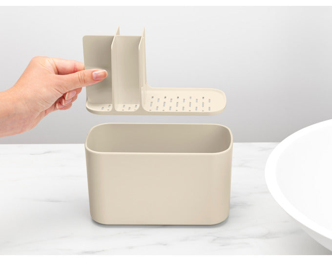 Eleganter BRABANTIA Bad Organizer ReNew in soft beige, ideal für stilvolle und praktische Aufbewahrung im Badezimmer.
