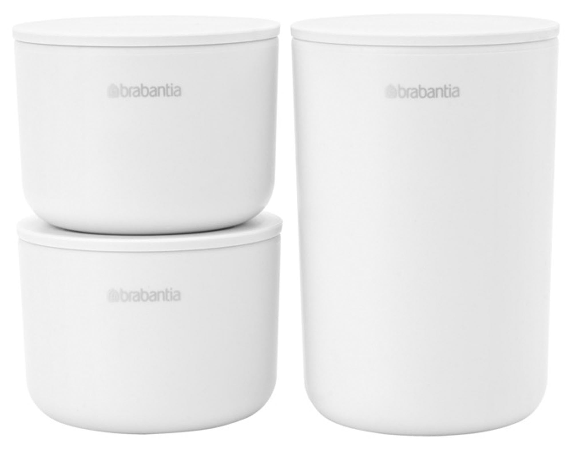 BRABANTIA Aufbewahrungsdosen Set 3-teilig white in  präsentiert im Onlineshop von KAQTU Design AG. Aufbewahrungsdose ist von BRABANTIA