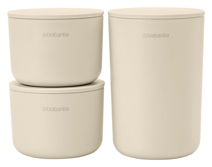 BRABANTIA Aufbewahrungsdosen-Set ReNew 3-teilig soft beige in  präsentiert im Onlineshop von KAQTU Design AG. Aufbewahrungsdose ist von BRABANTIA
