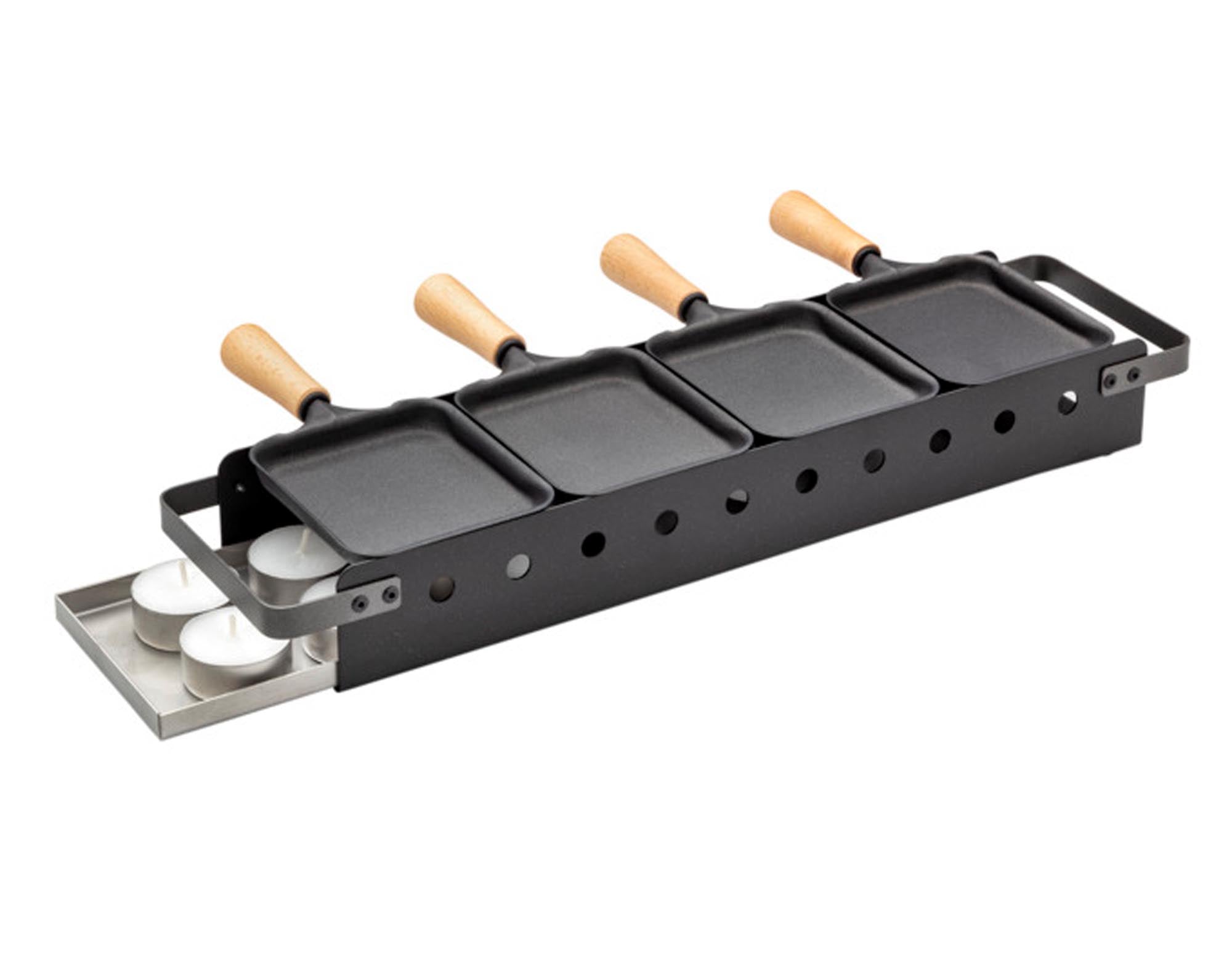 Entdecken Sie das TTM Raclettegerät Twiny Cheese für 4 Personen. Perfekte Wärmeverteilung, hochwertige Materialien und gesellige Abende garantiert!