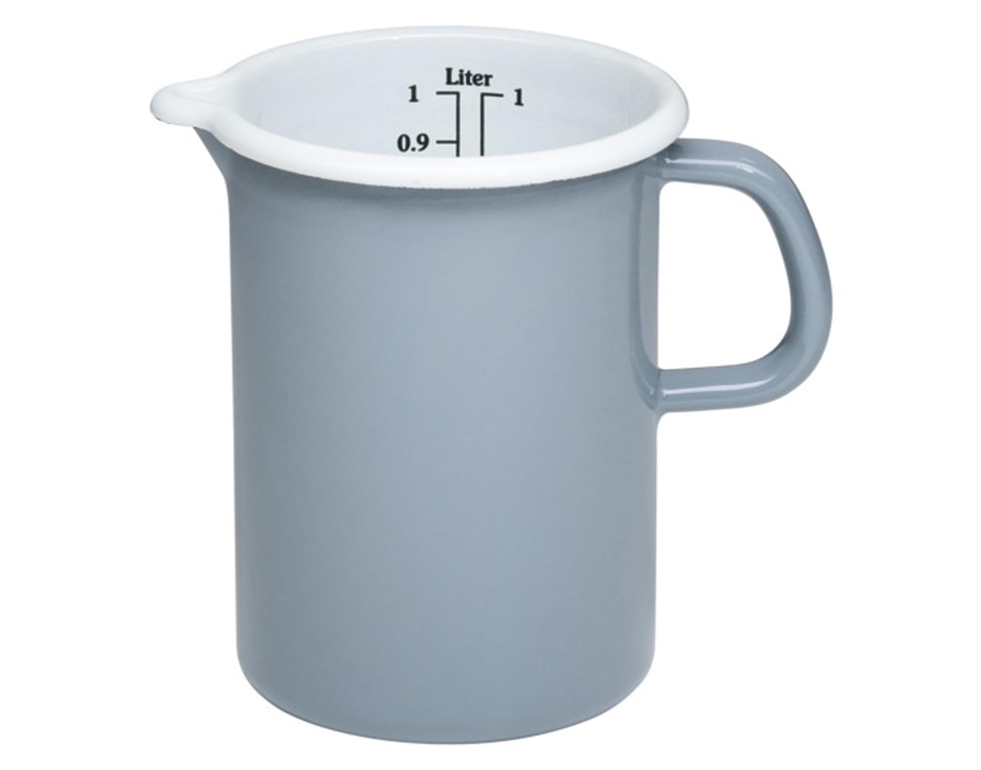 Entdecken Sie den RIESS Gobelet-mesure 1.0 l in pure grey. Hochwertige Emaille, präzise Messskalen und hygienisch – ideal für Ihre Küche!