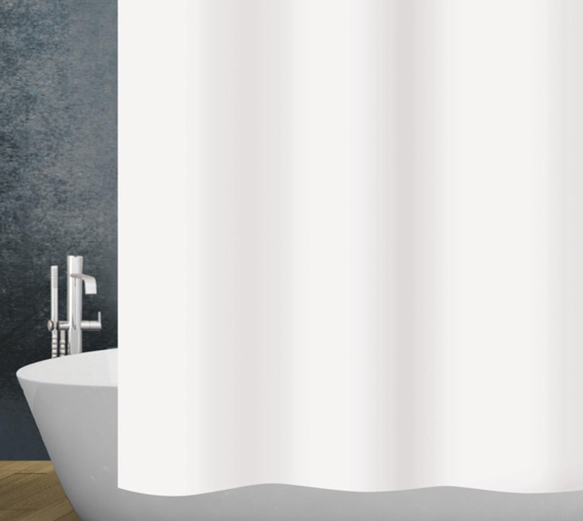 DIAQUA Duschvorhang PEVA weiss 180x200 cm: umweltfreundlich, wasserdicht, pflegeleicht, ideal für modernes Badezimmer. Hochwertige Qualität und Design.