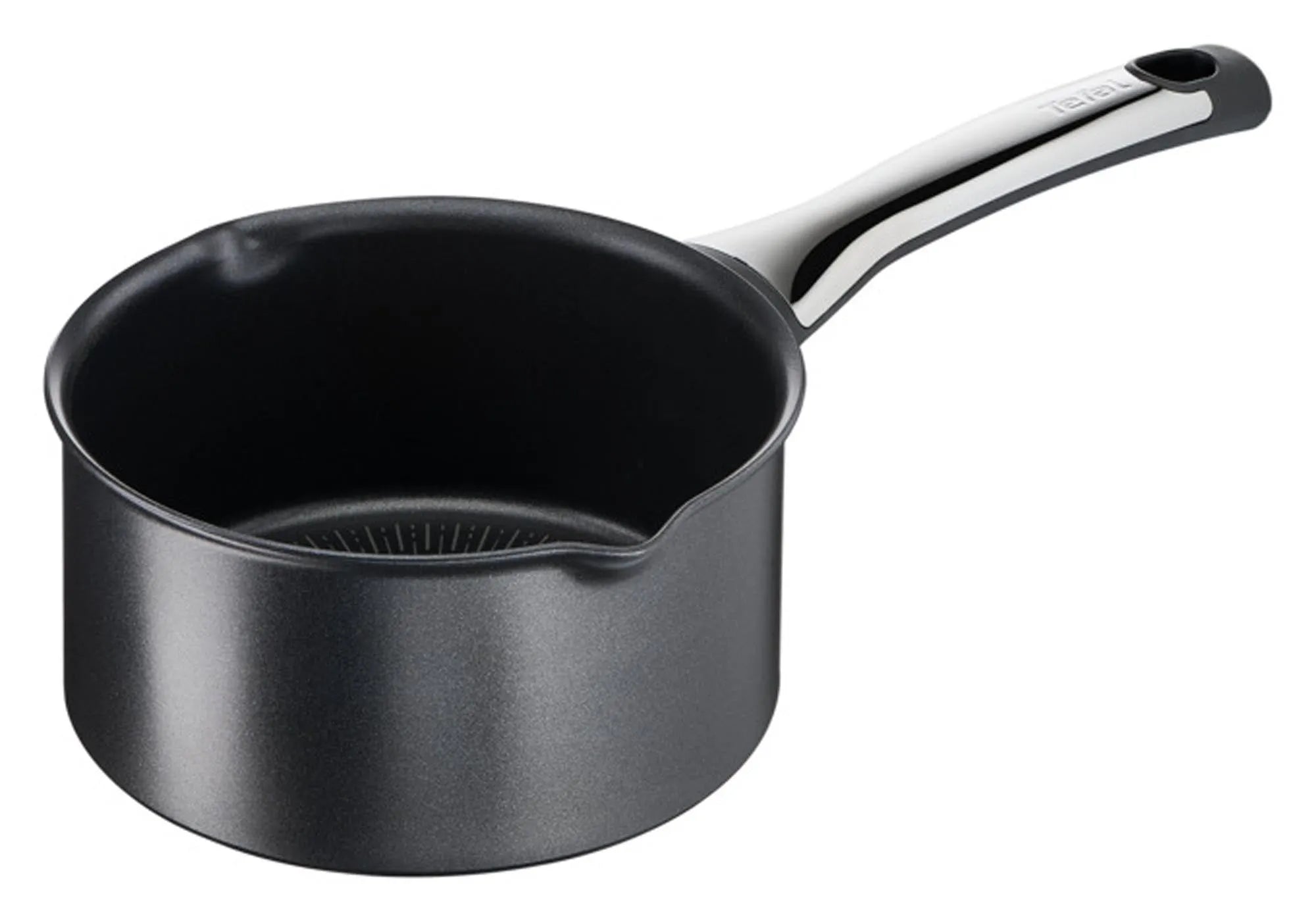 Die TEFAL Stielkasserolle Excellence ø 16 cm: langlebiger Edelstahl, Antihaft, ergonomischer Griff, ideal für Saucen und Suppen.