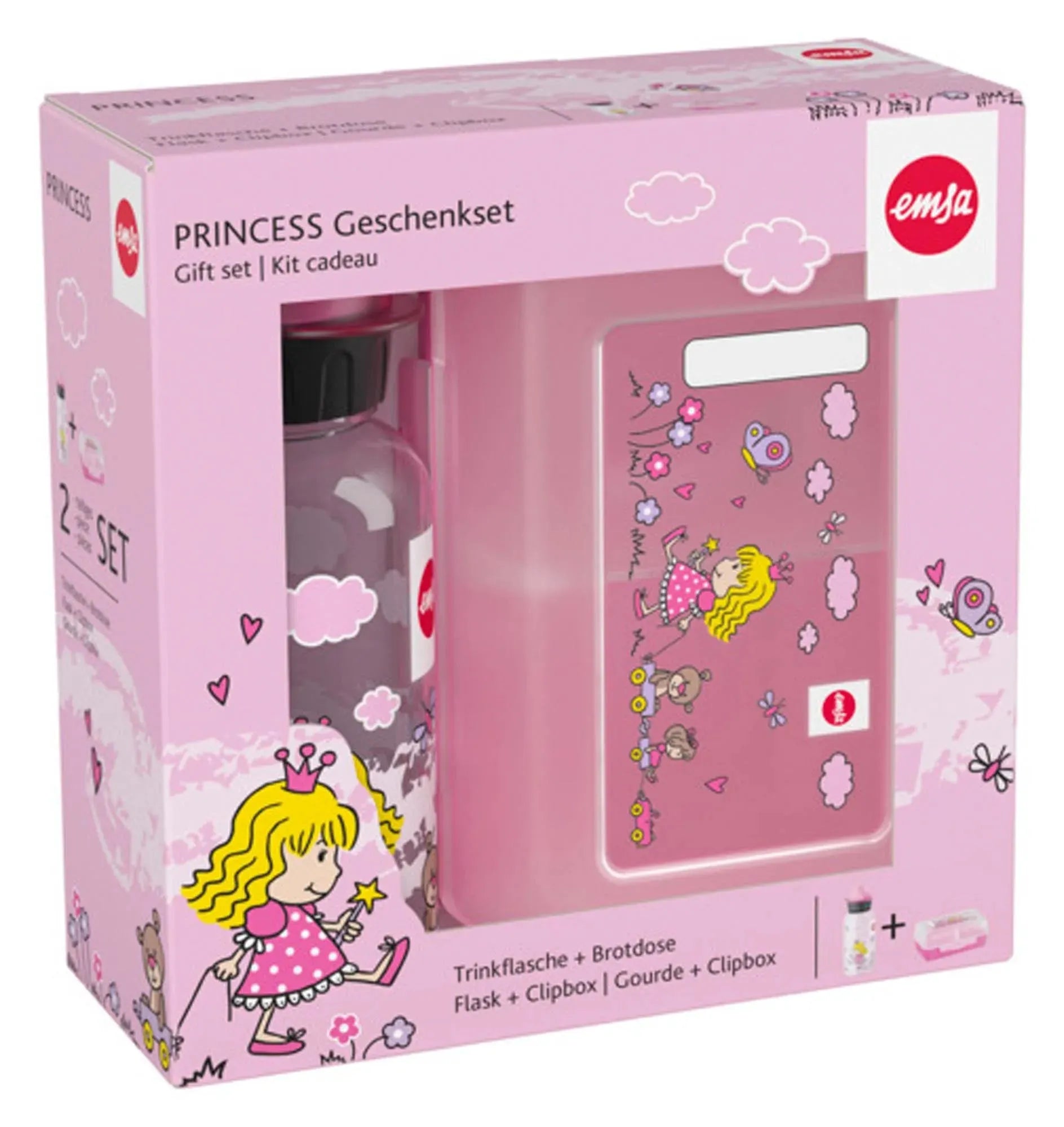 Trinkflasche und Dose Kids Set Prinzessin in  präsentiert im Onlineshop von KAQTU Design AG. Flasche ist von EMSA