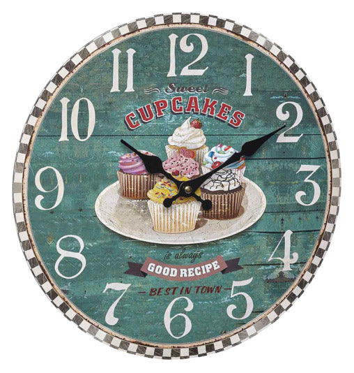 Wanduhr Cupcakes Vintage in  präsentiert im Onlineshop von KAQTU Design AG. Wanduhr ist von TFA