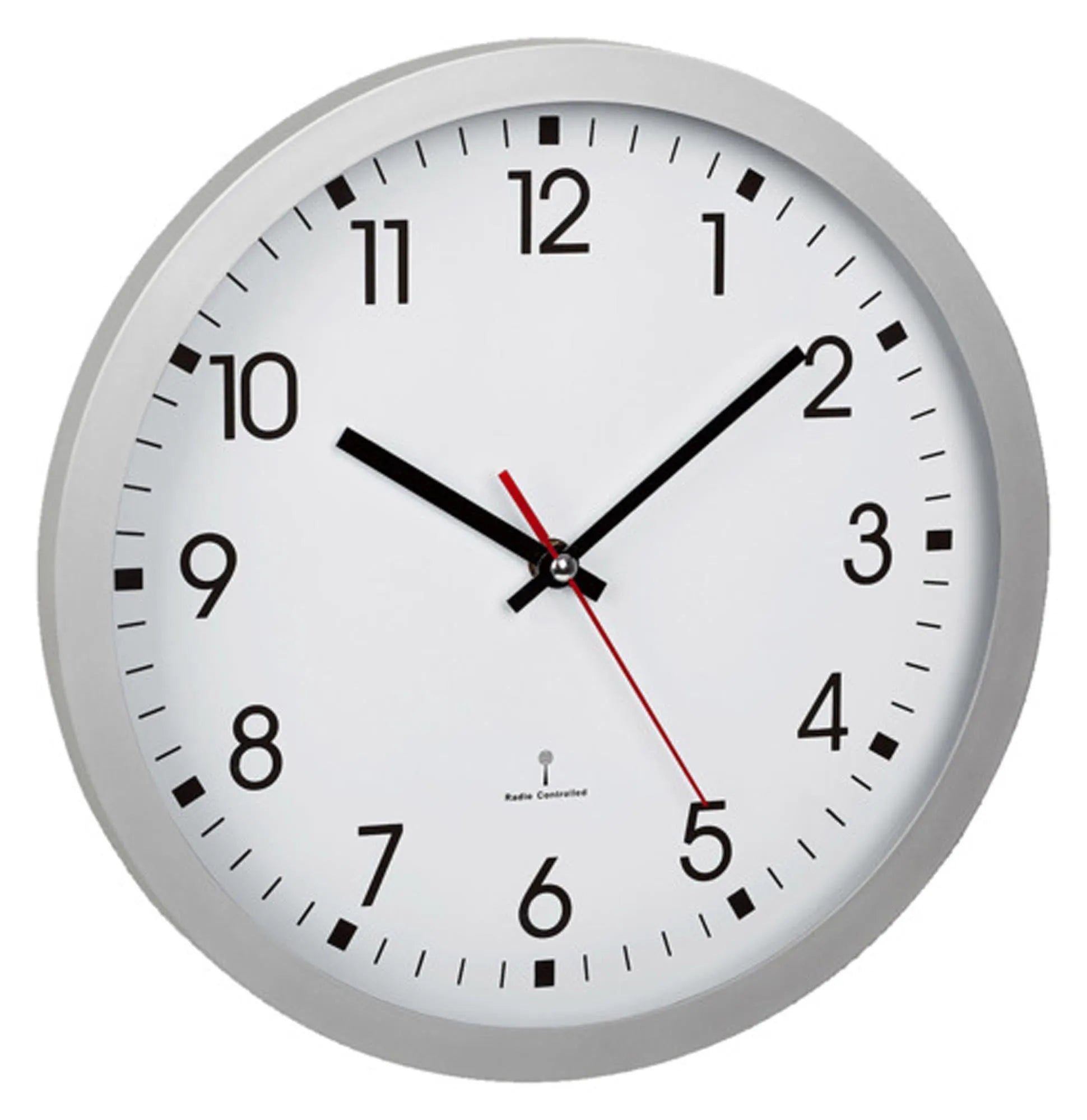 TFA Funk-Wanduhr silber ø 30 cm in  präsentiert im Onlineshop von KAQTU Design AG. Wanduhr ist von TFA