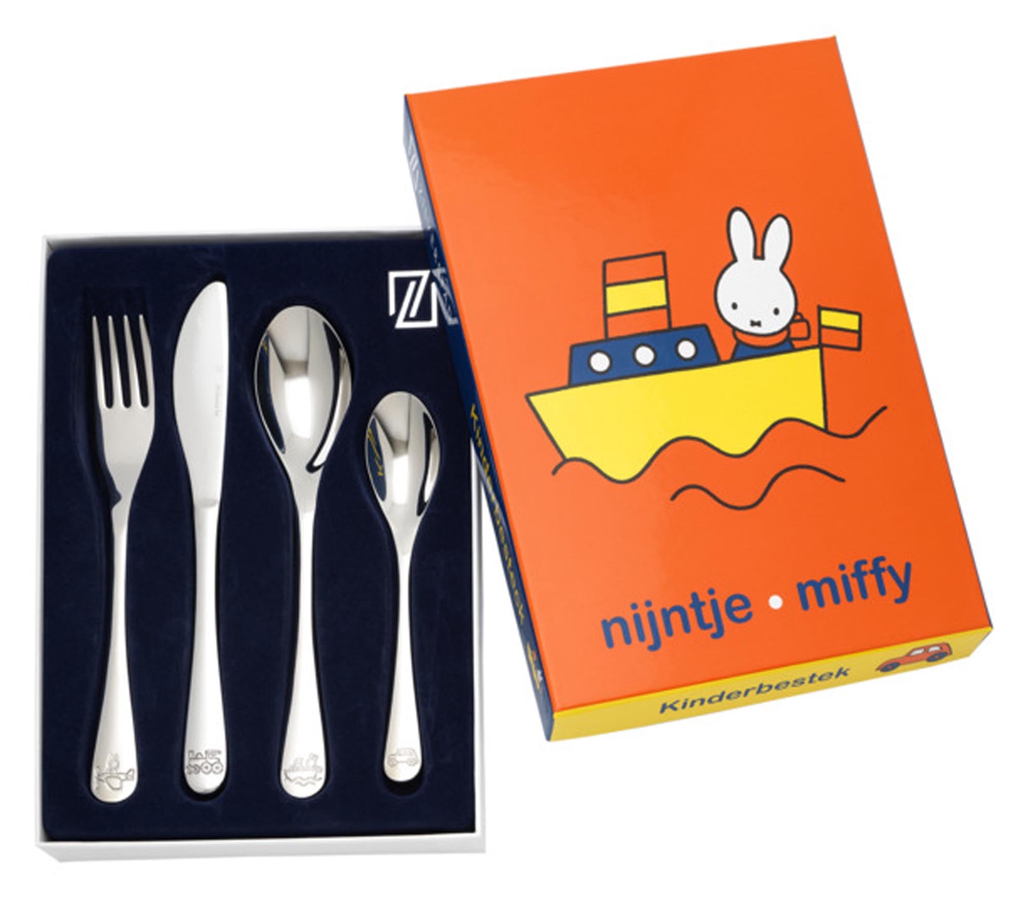 ZILVERSTAD Kinderbestecke Miffy Fahrzeuge 4-teilig in  präsentiert im Onlineshop von KAQTU Design AG. Geschirr Kids ist von ZILVERSTAD