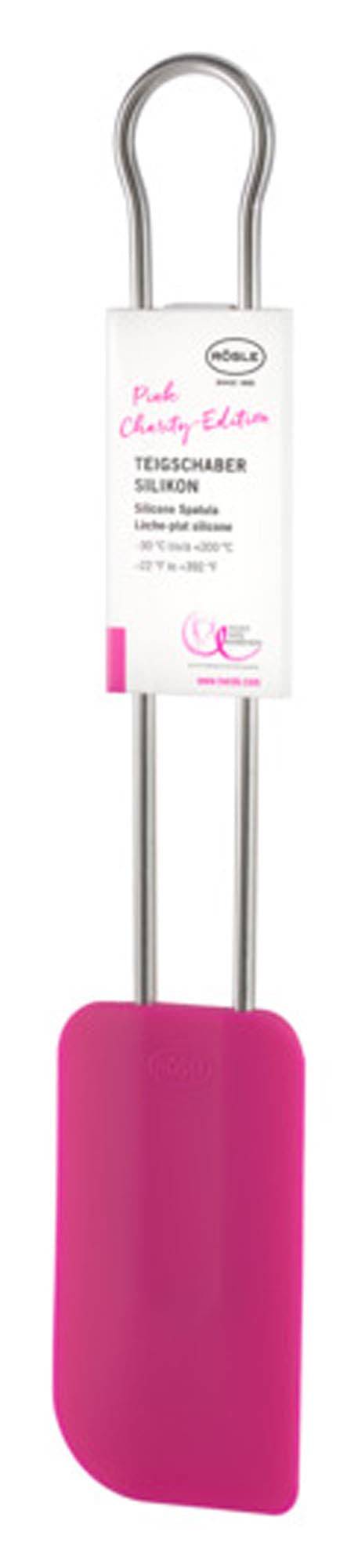 <tc>RÖSLE</tc> Dough scraper silicone pink wide 26 cm