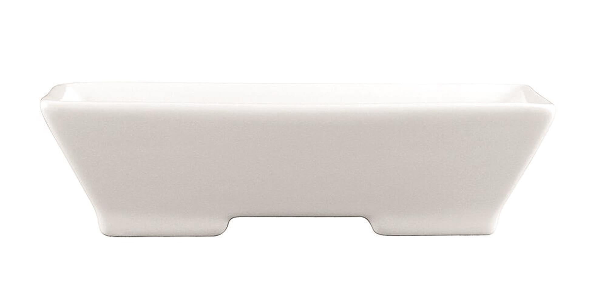 Modulo Schale hoch 2 Fuss 15.6x7.4cm H4.5cm / Fuss 3.7x3.7cm in Weiss präsentiert im Onlineshop von KAQTU Design AG. Schale ist von Royale