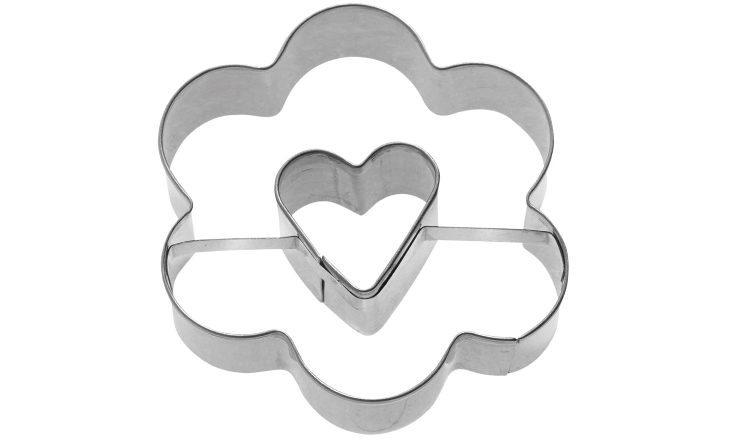 Schöne 2D Ausstechform Rosette mit Herz von Westmark, 6,5 cm, ideal für kreative Backprojekte und liebevolle Keks- und Tortendekorationen.
