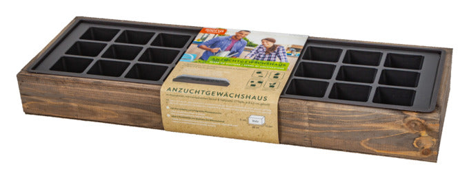 SIENA GARDEN Anzuchtkiste aus Vollholz mit 27 Mulden, ideal für die Pflanzenanzucht. Nachhaltig und praktisch für Hobbygärtner.