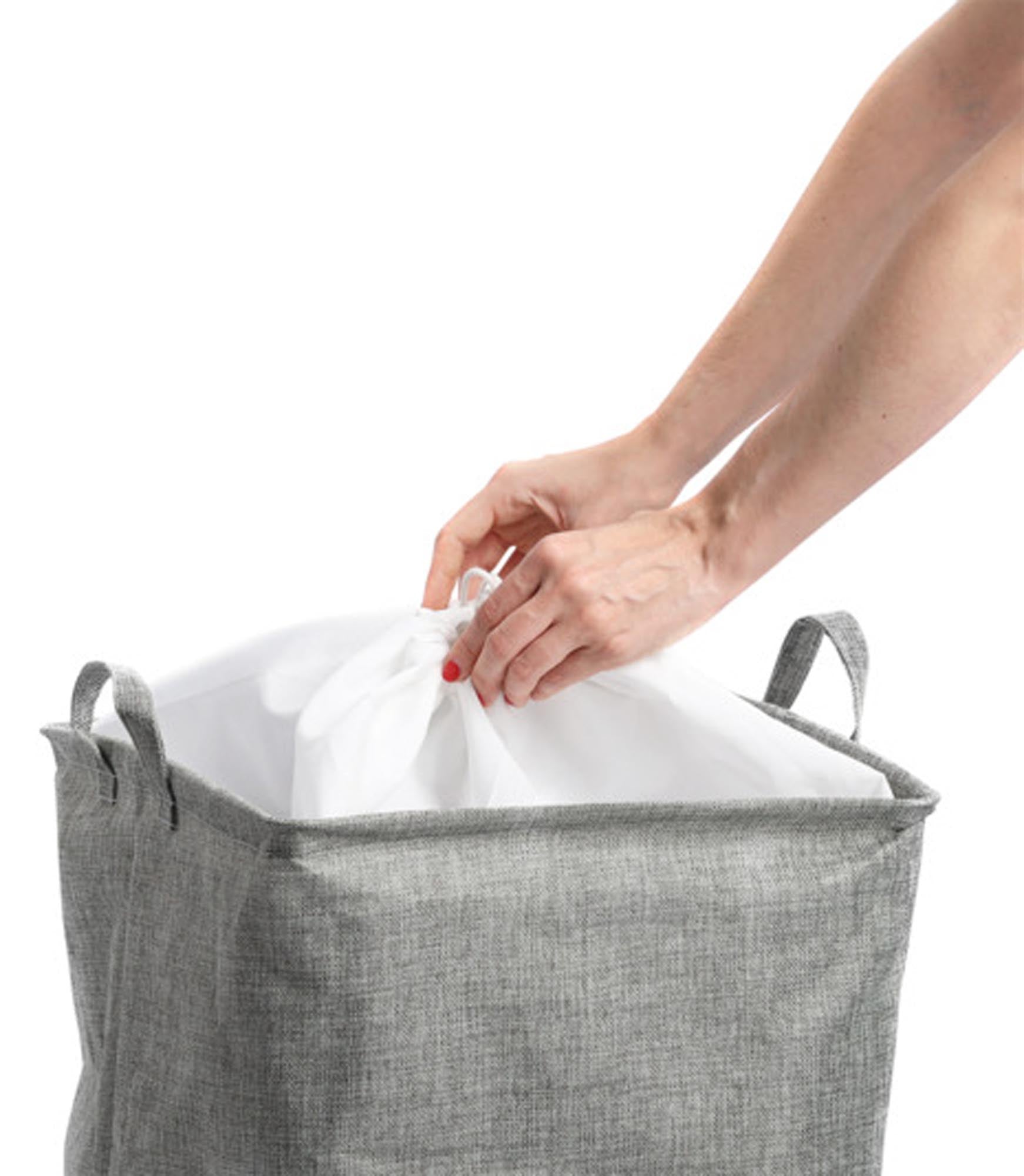 ZELLER PRESENT Wäschesammler Polyester grau 35x35x53 cm