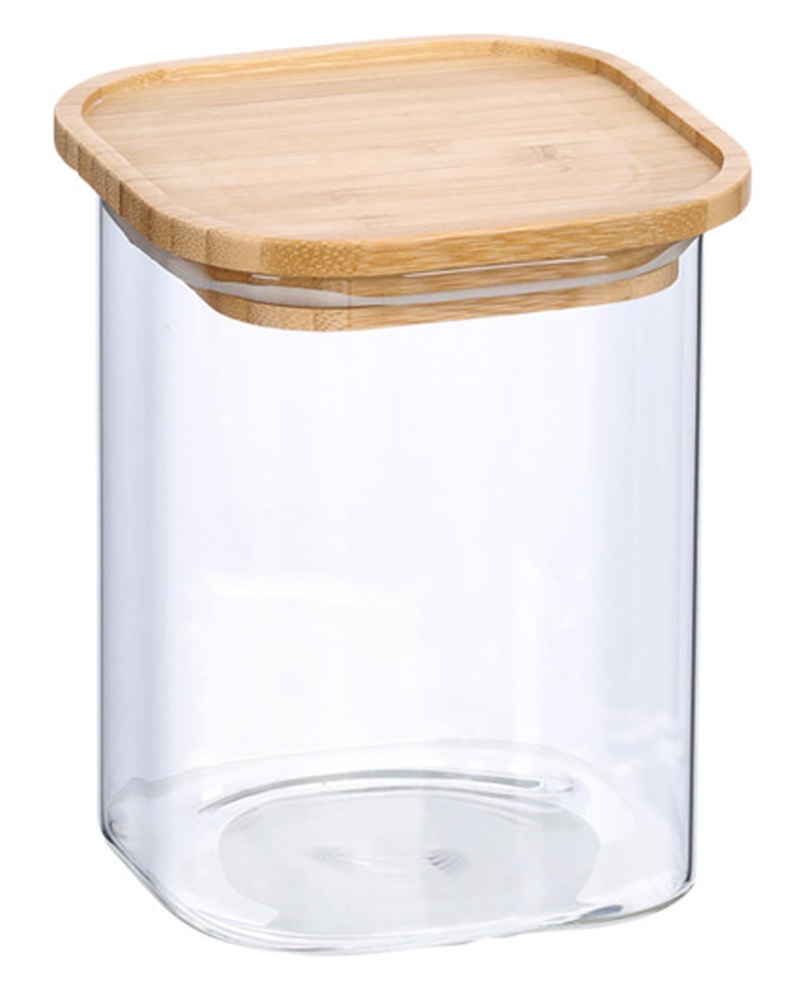 Vorratsglas mit Bambusdeckel von ZELLER PRESENT, 900 ml, ideal für trockene Lebensmittel, nachhaltig, dekorativ und leicht zu reinigen.