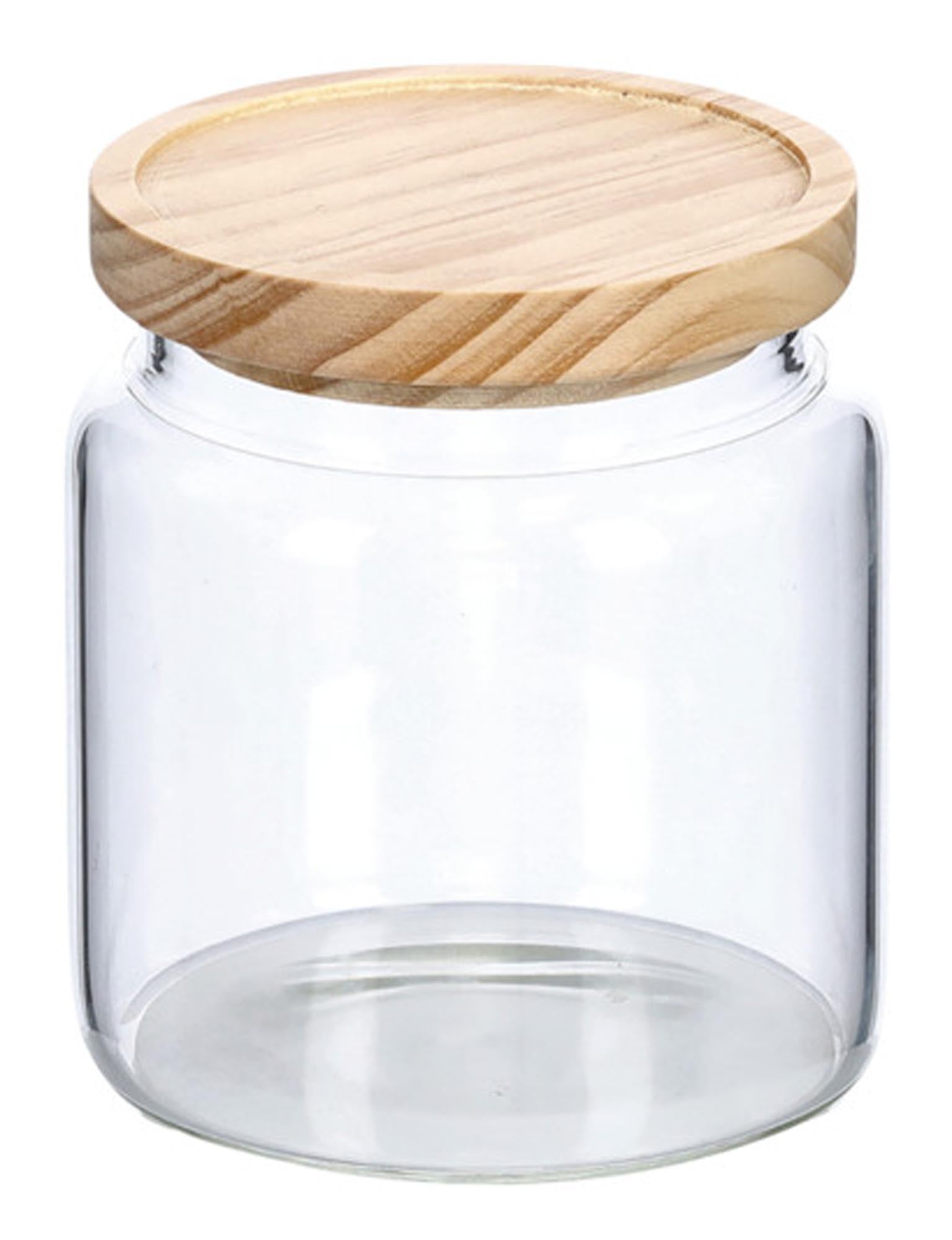 Vorratsglas mit Holzdeckel von ZELLER PRESENT, 830 ml, ideal für trockene Lebensmittel, stilvolles Design, luftdicht, pflegeleicht.