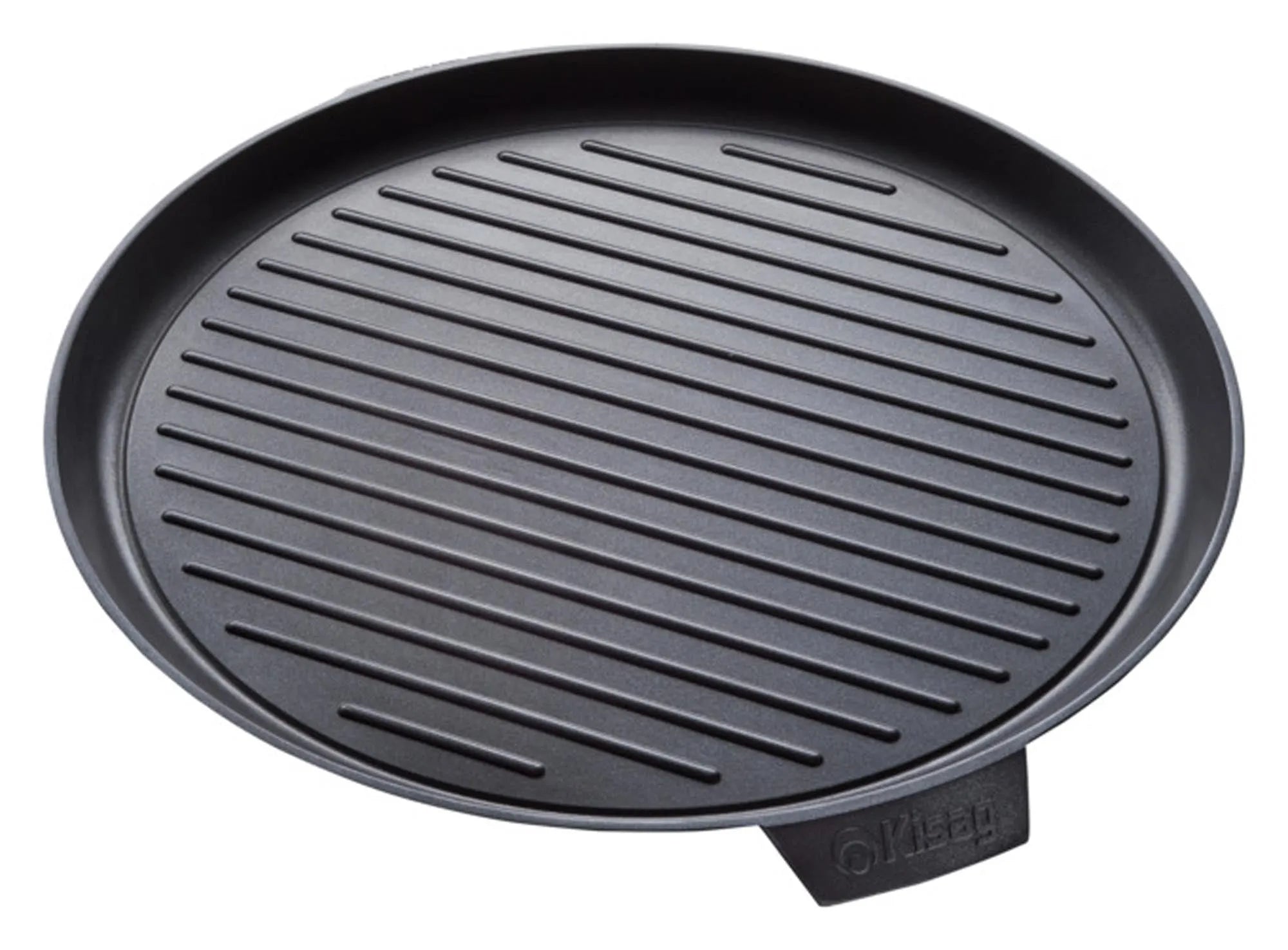 Die KISAG Grillplatte Rondo (ø 32x3.2 cm) aus Gusseisen bietet perfekte Wärmeleitung für saftige Röstaromen auf Ihrem Powerfire Grill.