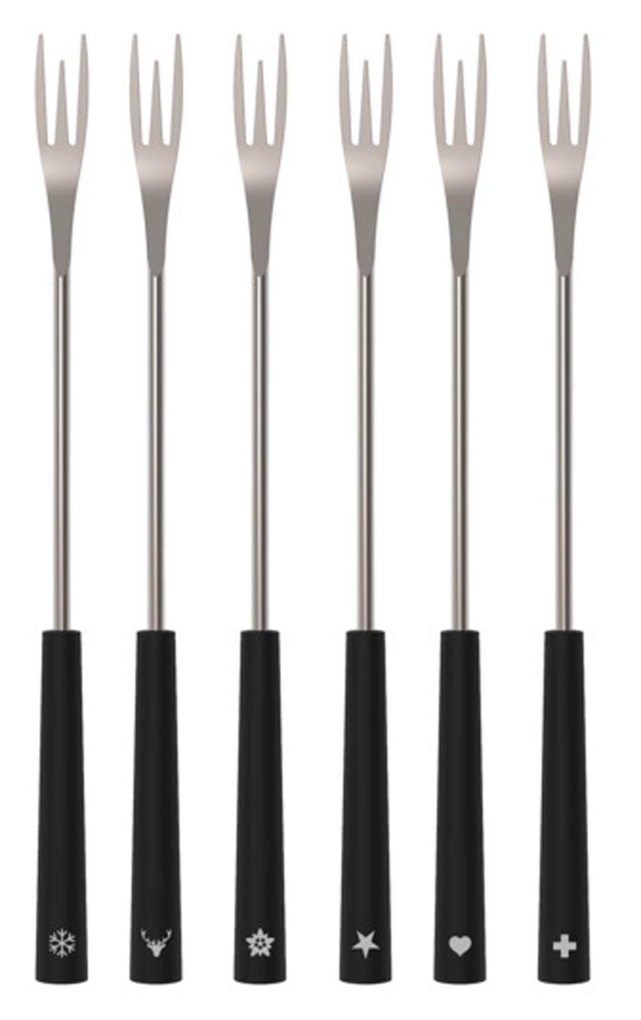 KISAG Fonduegabeln 2in1 black 6er Set für Fleisch-und Käsefondue in  präsentiert im Onlineshop von KAQTU Design AG. Fondue/Raclette ist von KISAG
