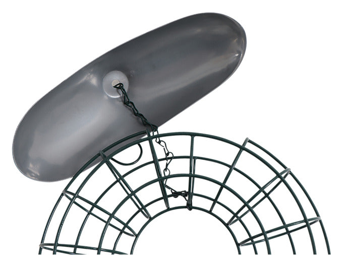 Praktischer Meisenknödelring von SIENA GARDEN mit Dach, ideal für Vögel, Maße 23,5x8,2x24 cm, robust und wetterfest.