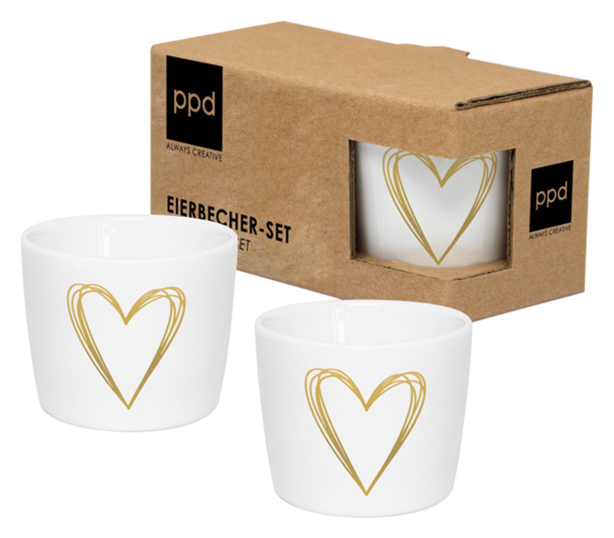 Eierbecher Pure Heart gold GB 2 Stück in  präsentiert im Onlineshop von KAQTU Design AG. Eierbecher ist von PPD