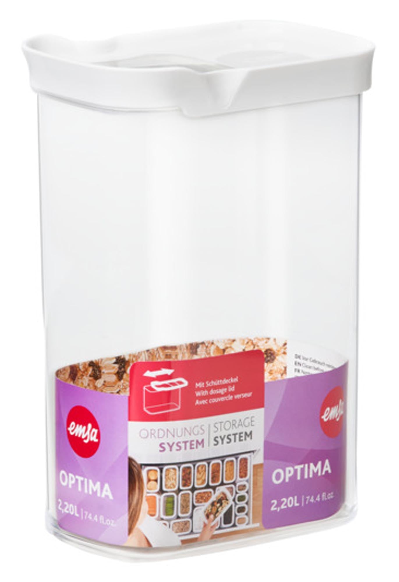 EMSA Optima 2.2 l: Praktische, eckige Schüttdose für Frische.