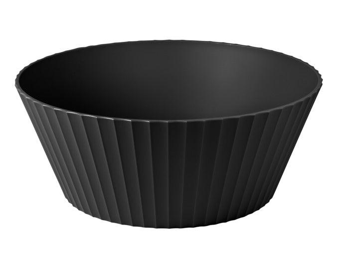 Elegante schwarze Schüssel Nettuno XL von BLIM PLUS, ø 30 cm, H 12 cm, ideal für stilvolles Servieren und Dekorieren.