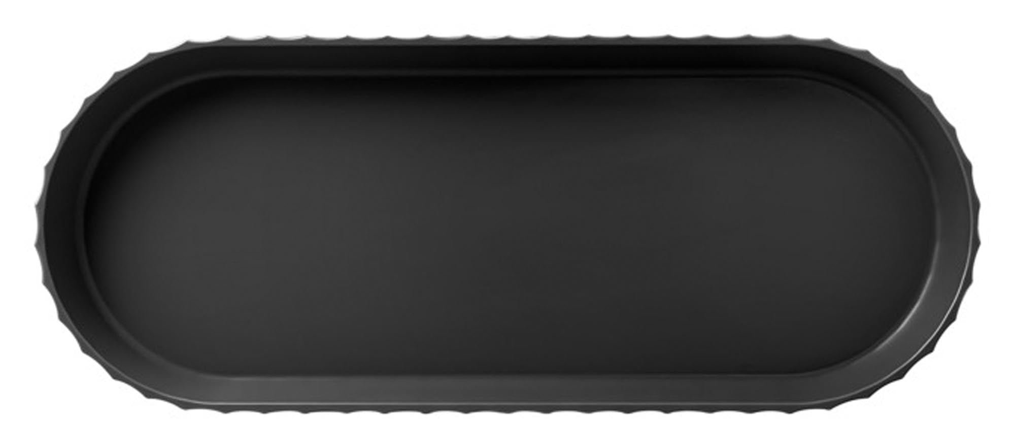 Elegantes Tablett Minerva L in Carbon Black, 51x20.5 cm, von BLIM PLUS – stilvoll und funktional für jeden Anlass.