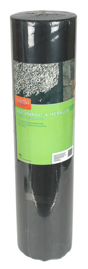 Unkrautvlies von SIENA GARDEN, 1.5x25 m, 100 g/m², schwarz, ideal für Gartenpflege, schützt vor Unkraut, langlebig und atmungsaktiv.