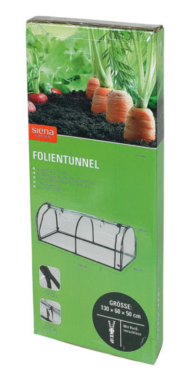 Praktischer Folientunnel von SIENA GARDEN, 130x60x50 cm, ideal für Pflanzenanzucht und Schutz, robust und einfach aufzustellen.