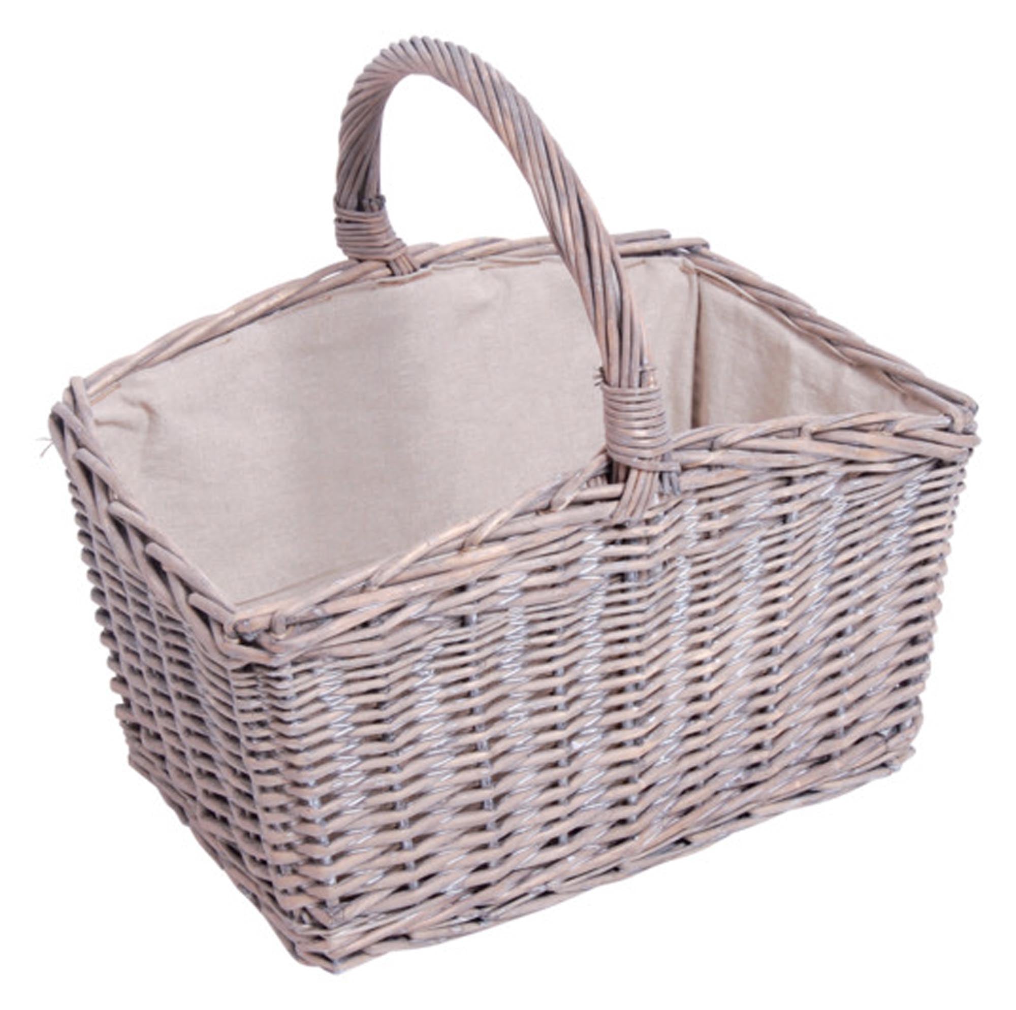 LIENBACHER Weidenkorb mit Stoffeinsatz 46x43 cm