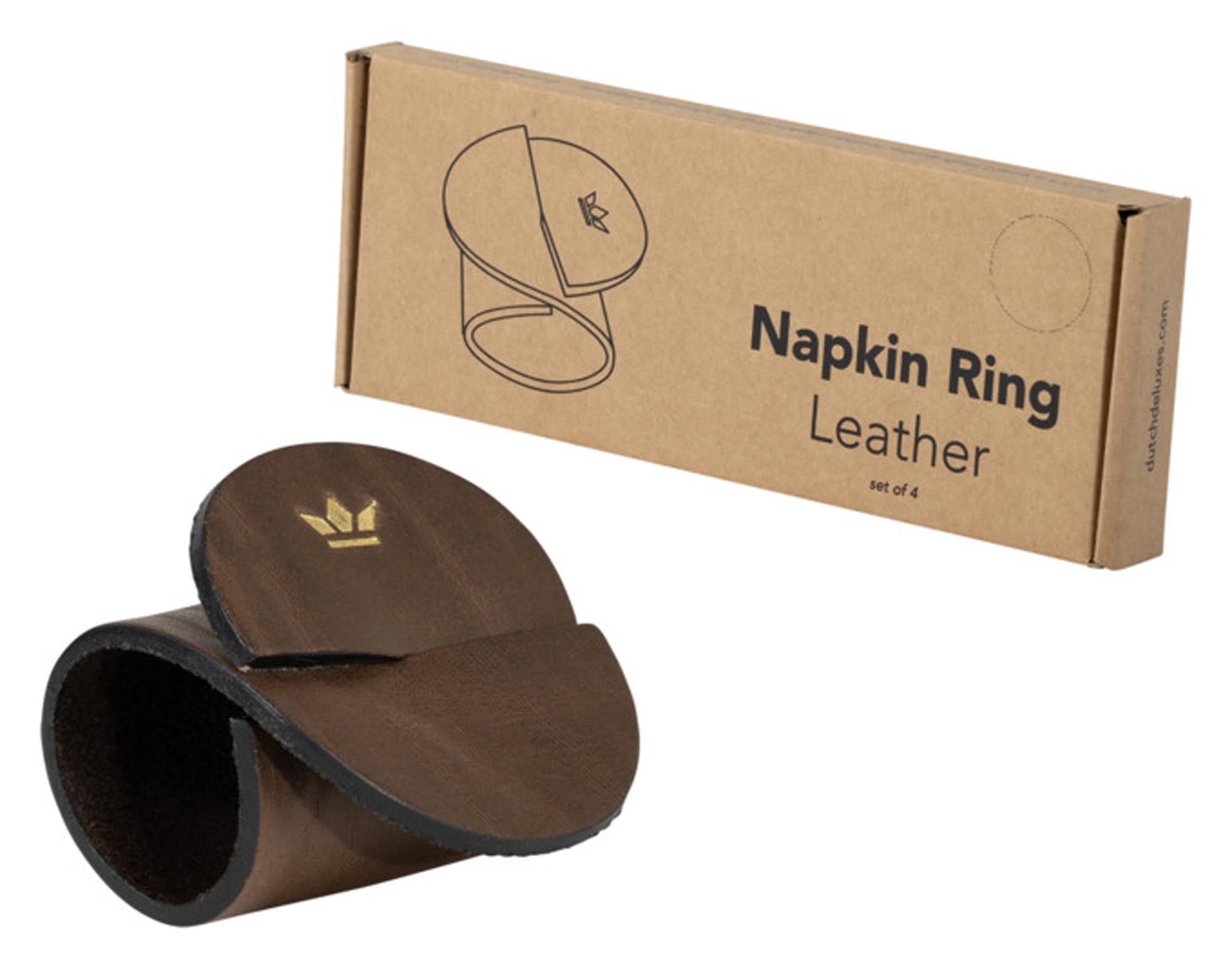DUTCHDELUXE Serviettenringe 4 Stück vintage cognac in  präsentiert im Onlineshop von KAQTU Design AG. Serviettenhalter ist von DUTCHDELUXES