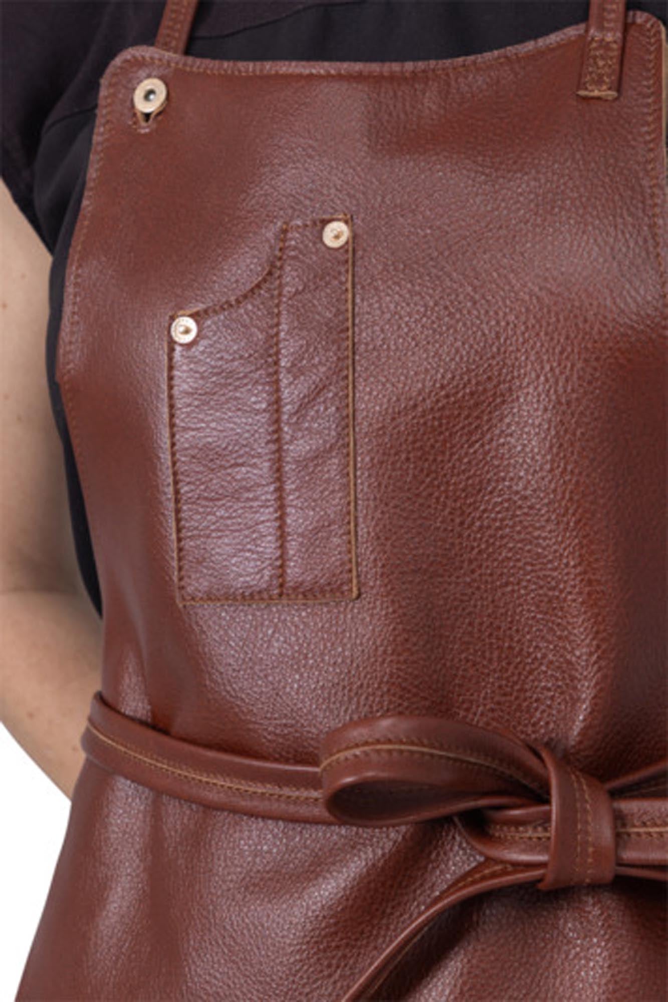 Stylische Leder-Schürze mit 5 Taschen für Profis von DUTCHDELUXES.