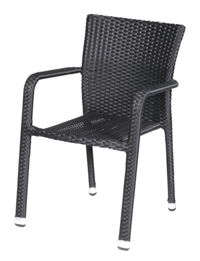 Sessel Geflecht schwarz in  präsentiert im Onlineshop von KAQTU Design AG. Gartenstuhl mit Armlehnen ist von SIENA GARDEN