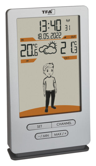 Die TFA Funk-Wetterstation Jack bietet präzise Wetterdaten, Außensensor und modernes Design für Ihr Zuhause.