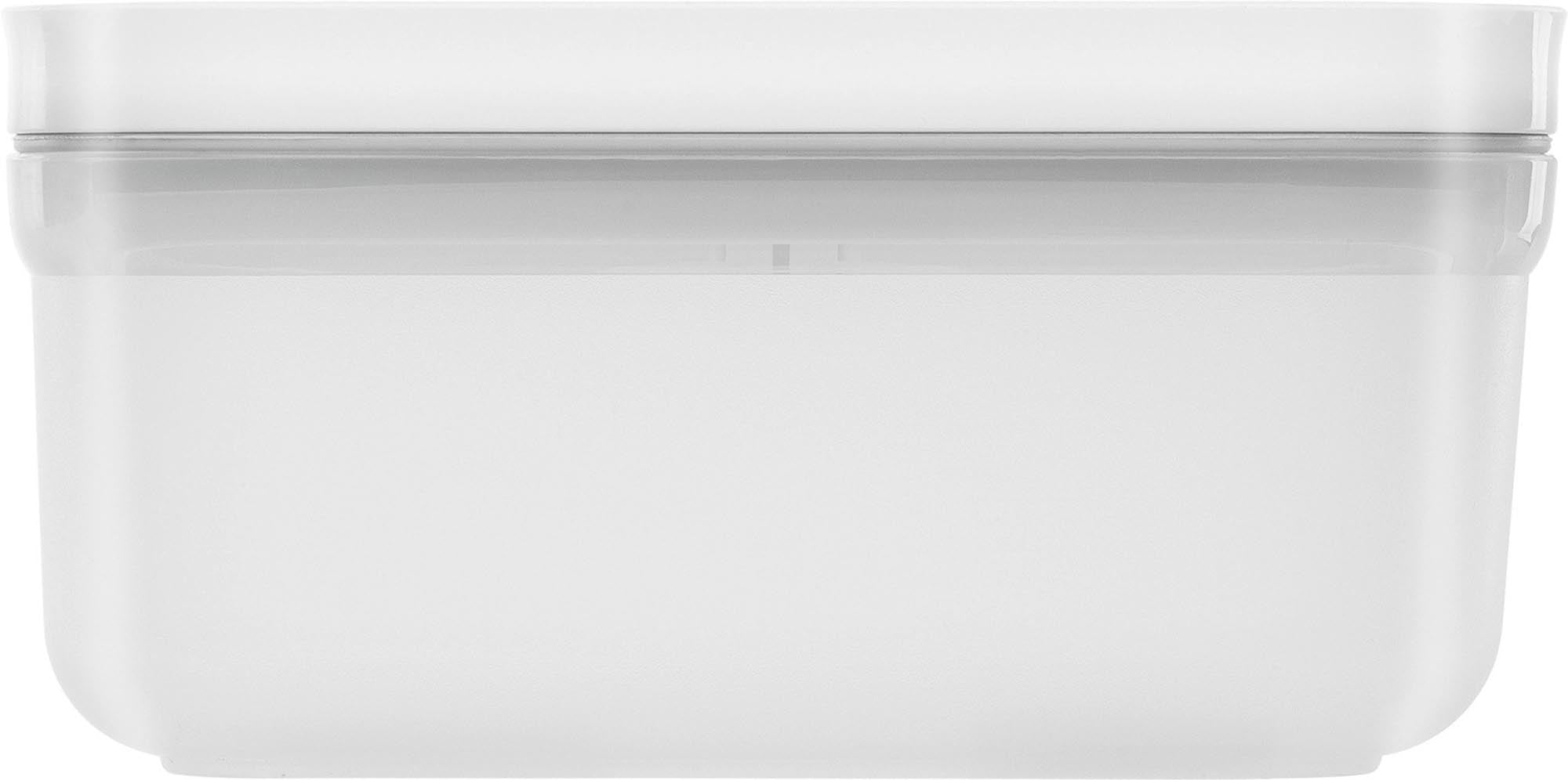 Praktische Vakuum-Lunchbox aus robustem Kunststoff, 0,5L Volumen, perfekt für unterwegs, Maße: 15,6x8,7x7,7 cm, von Zwilling Kitchen.
