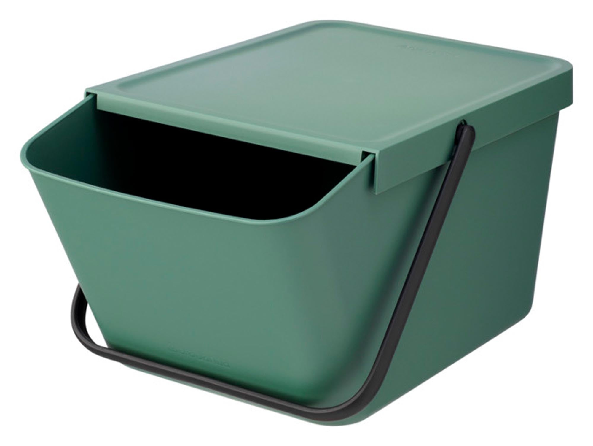 Praktischer BRABANTIA Sort&Go Abfallbehälter, 20 l, in frischem Grün. Ideal für Mülltrennung und Recycling in jedem Haushalt.