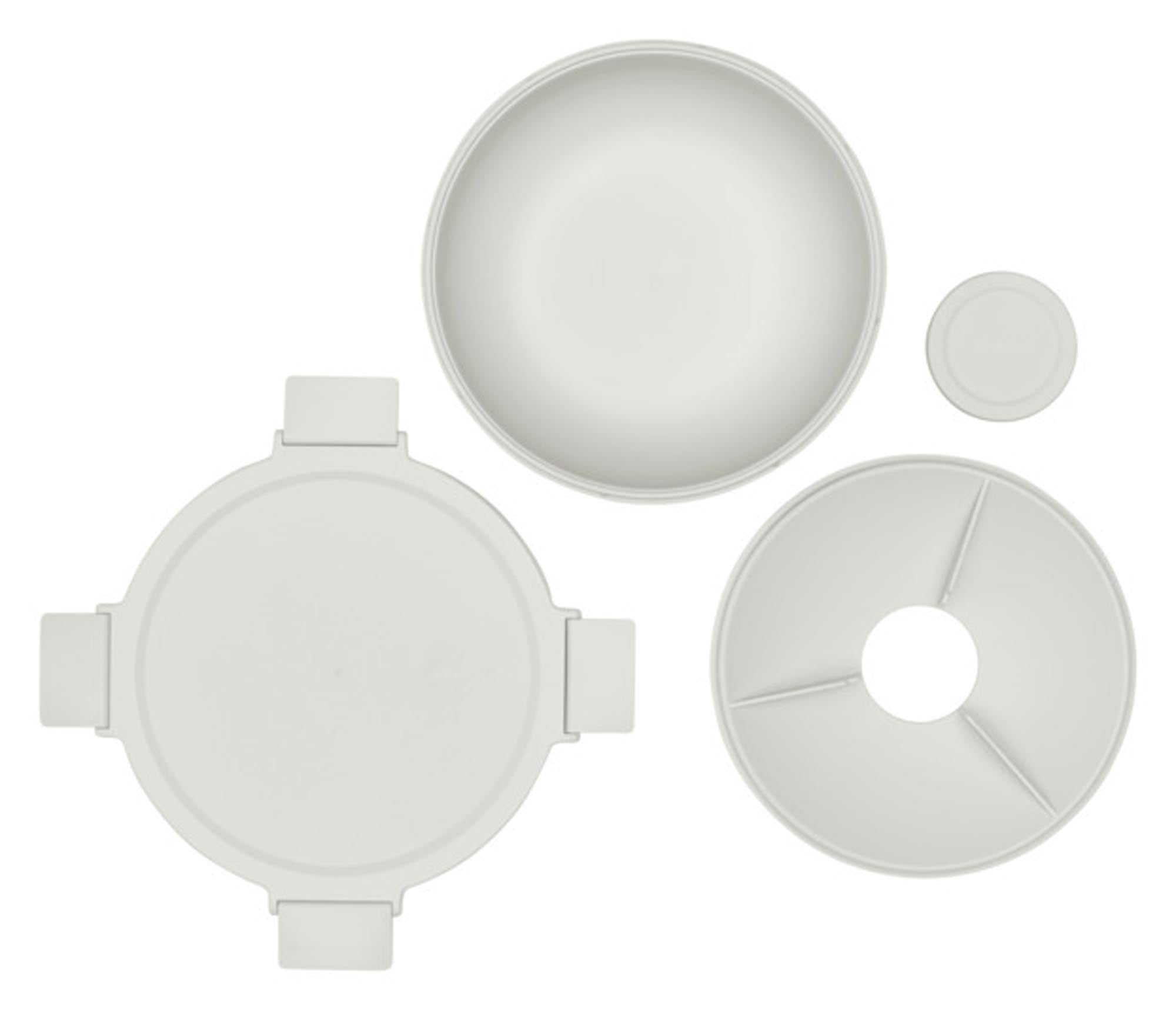 Praktische BRABANTIA Lunchschüssel Make & Take in Hellgrau, 1.3 l, ideal für unterwegs, stilvoll und funktional für Mahlzeiten.