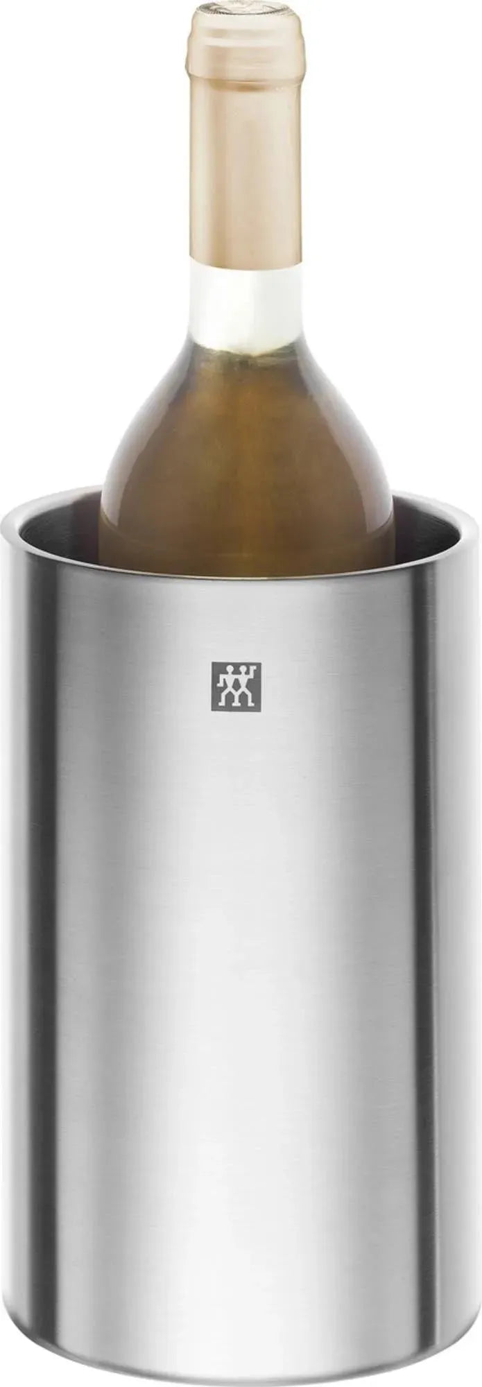 Eleganter Zwilling Weinkühler 1.8 lt. aus 18/10 Edelstahl, ideal für stilvolle Weinliebhaber. Perfekte Kühlung ohne Kondenswasser.