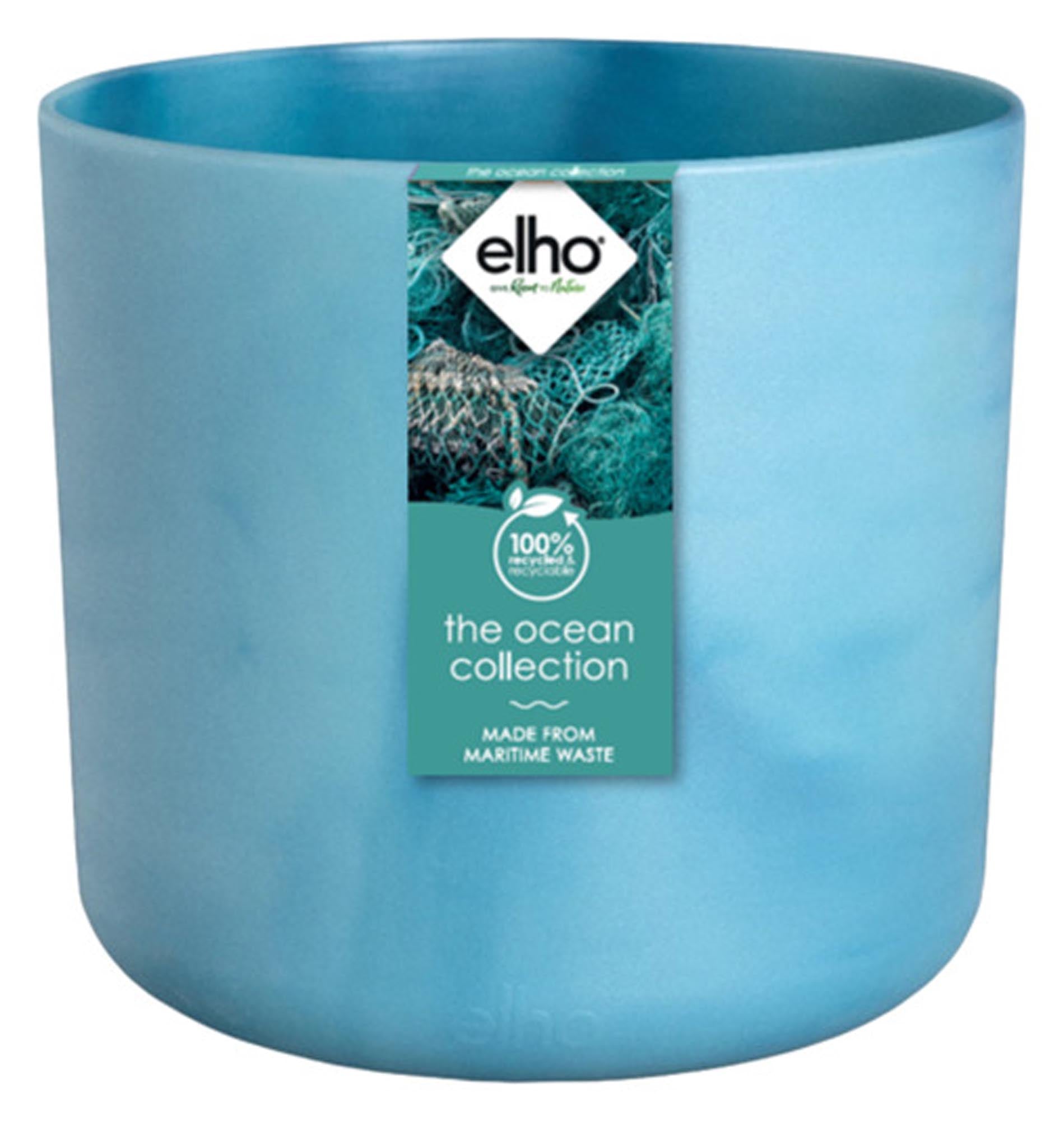 Der ELHO Ocean Topf in atlantikblau, ø 13.8 cm, ist stilvoll, nachhaltig und ideal für Pflanzenliebhaber.