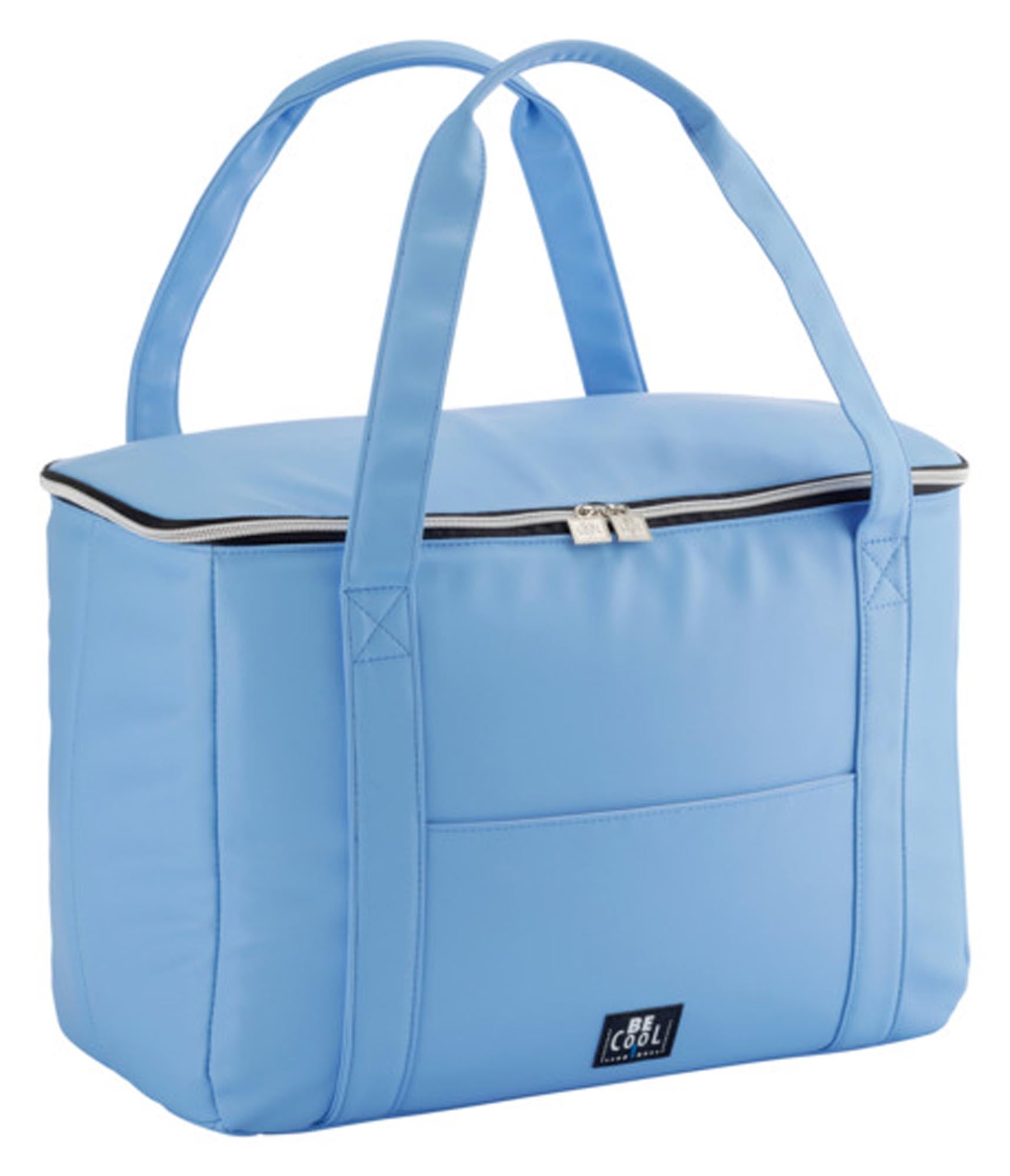 Die BE COOL Kühltasche in Sky Blue, 28L, bietet stilvolle Kühlung für Picknicks, Camping und Einkäufe. Robust, isoliert, wasserabweisend.