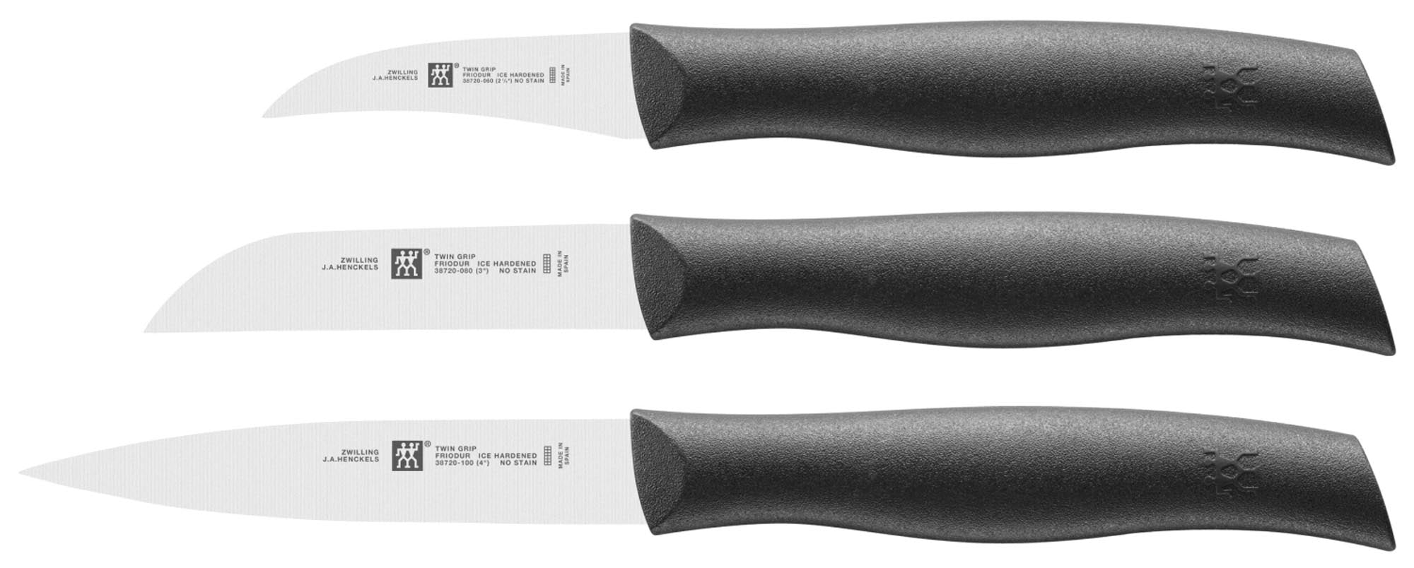 TWIN Grip Messerset, 3-tlg. in Schwarz präsentiert im Onlineshop von KAQTU Design AG. Küchenmesser ist von Zwilling Kitchen
