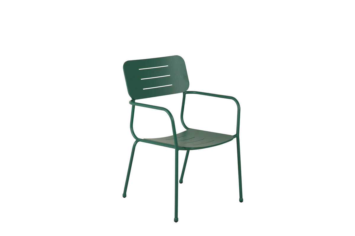 Nicke Stuhl in Grün präsentiert im Onlineshop von KAQTU Design AG. Gartenstuhl mit Armlehnen ist von Venture Home